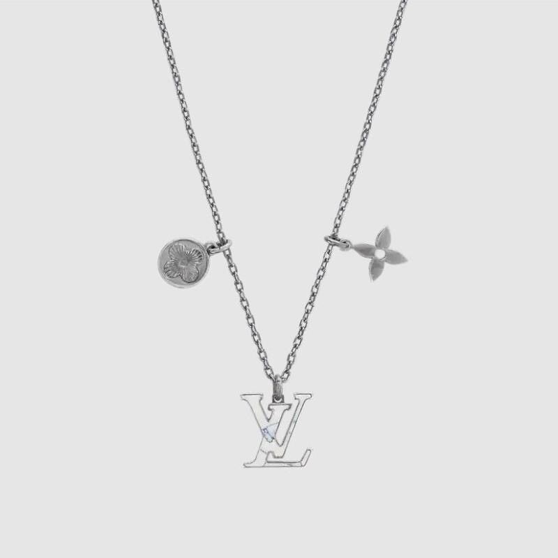Louis Vuitton Lv Initial Pendant White/Marble Ladies Necklace