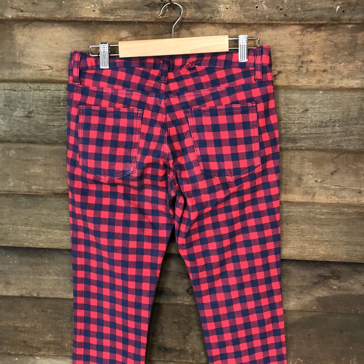 Japanese Brand Letter Checkred Blue Red Casual Pants #4637 Size US 28 / EU 44 - 10 Thumbnail