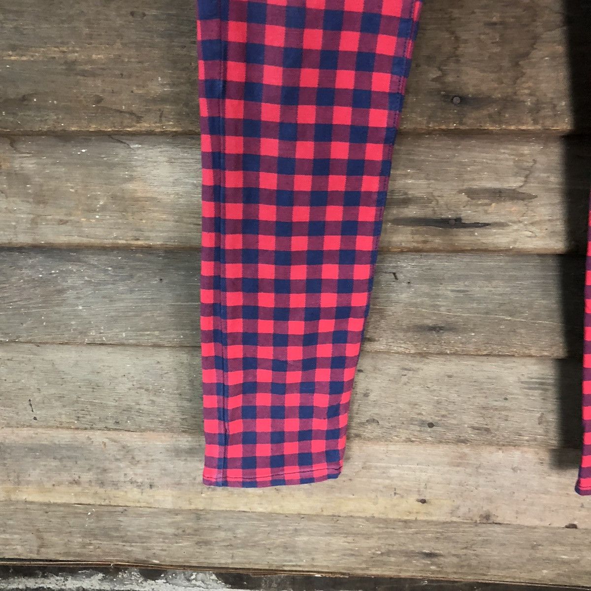 Japanese Brand Letter Checkred Blue Red Casual Pants #4637 Size US 28 / EU 44 - 6 Thumbnail