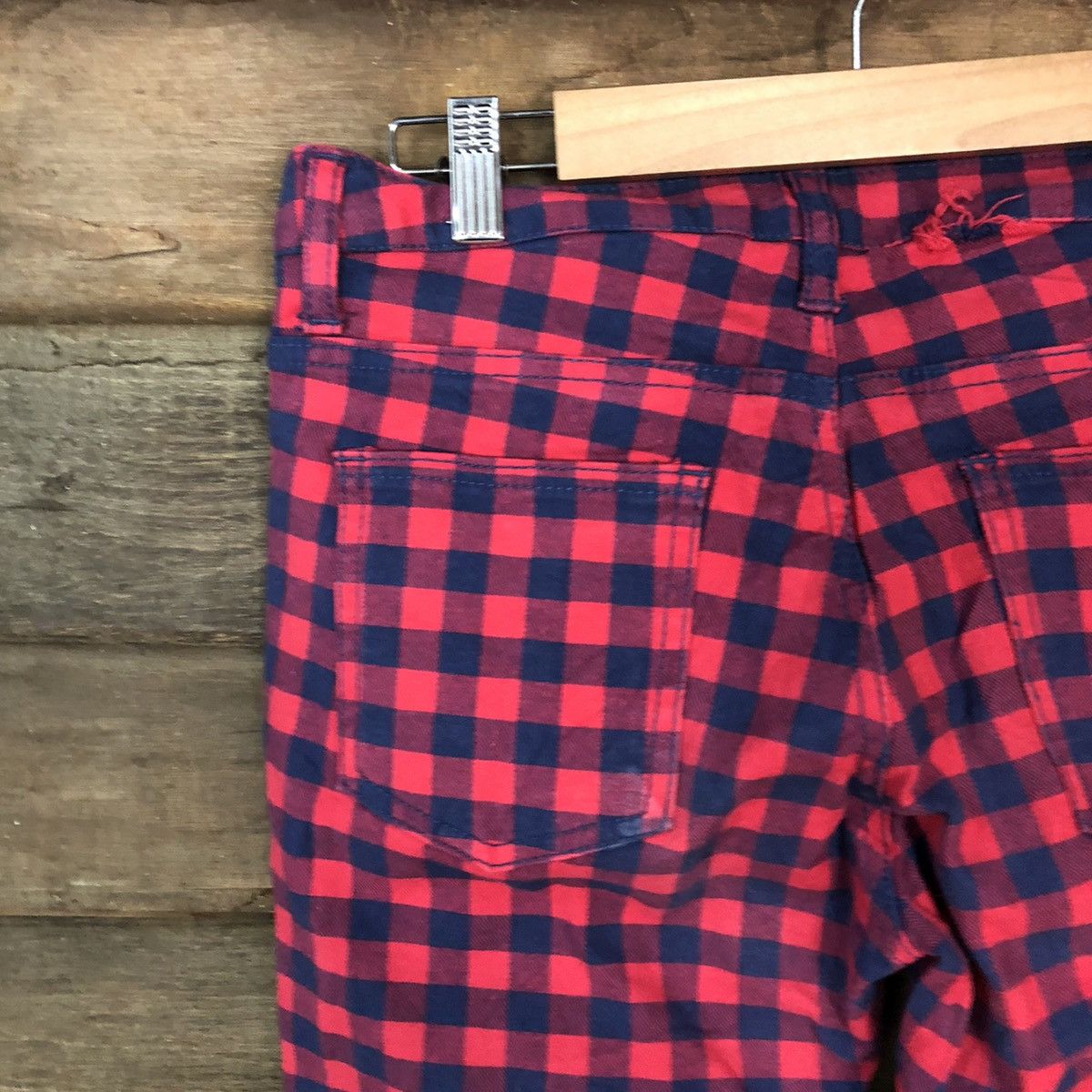Japanese Brand Letter Checkred Blue Red Casual Pants #4637 Size US 28 / EU 44 - 12 Thumbnail