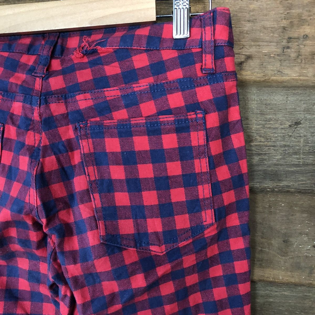 Japanese Brand Letter Checkred Blue Red Casual Pants #4637 Size US 28 / EU 44 - 13 Thumbnail