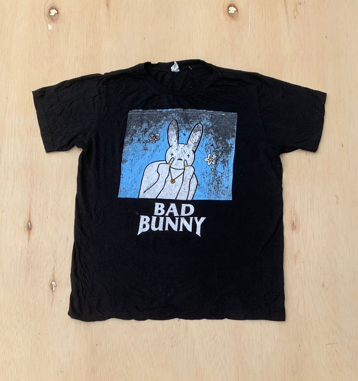 image of Band Tees Bad Bunny Calibash Tee D 37 in Black, Men's (Size Small)