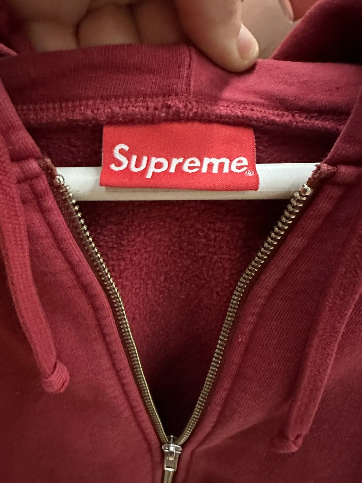 Supreme Rare Supreme Bone Zip-Up Sweatshirt Red Size US L / EU 52-54 / 3 - 4 Thumbnail