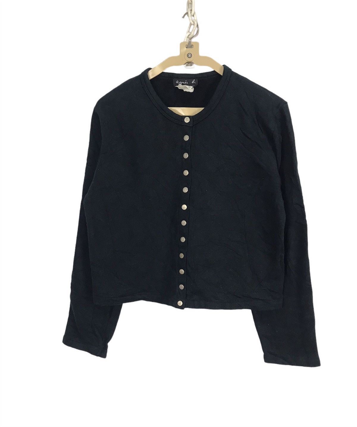 Designer × agnes b. Vintage Agnes B snap button croptop sweater Size M / US 6-8 / IT 42-44 - 1 Thumbnail