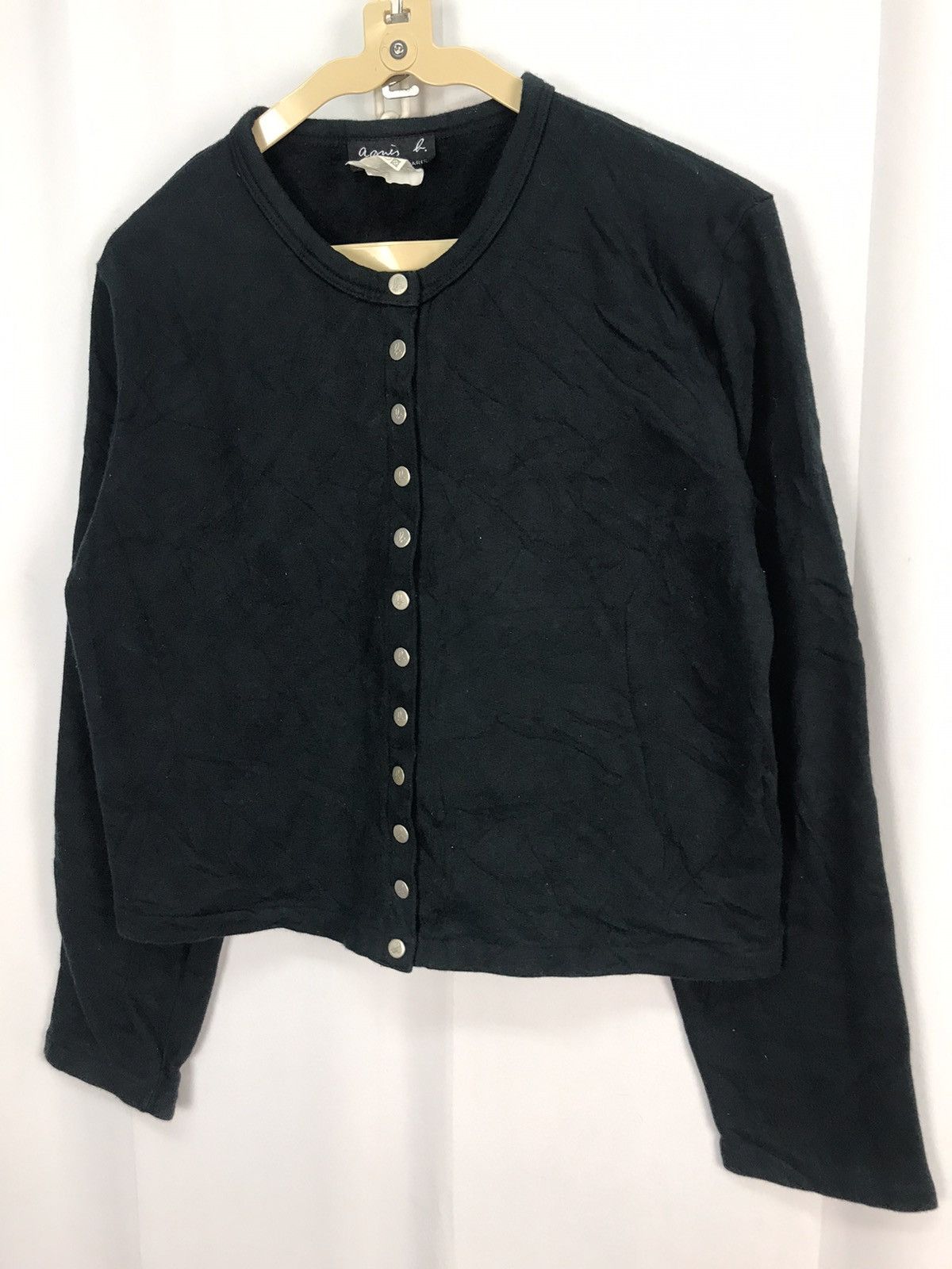 Designer × agnes b. Vintage Agnes B snap button croptop sweater Size M / US 6-8 / IT 42-44 - 4 Thumbnail
