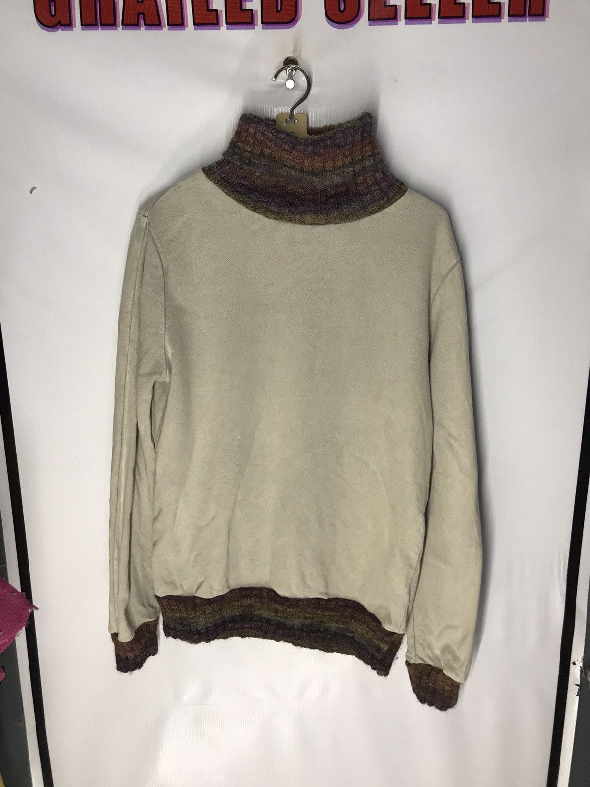 Japanese Brand Japanese brand turtleneck sweatshirt wool ringer Size US M / EU 48-50 / 2 - 6 Thumbnail