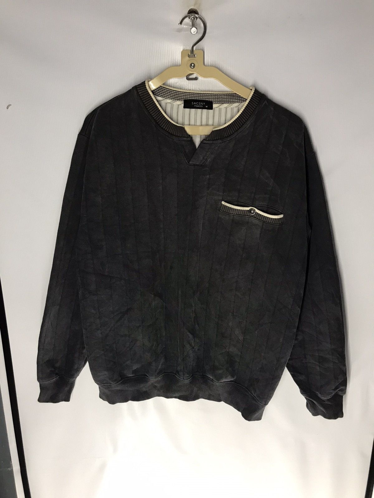 Japanese Brand × Yohji Yamamoto Sacsny y’saccs single pocket sun faded sweatshirt Size US M / EU 48-50 / 2 - 7 Thumbnail