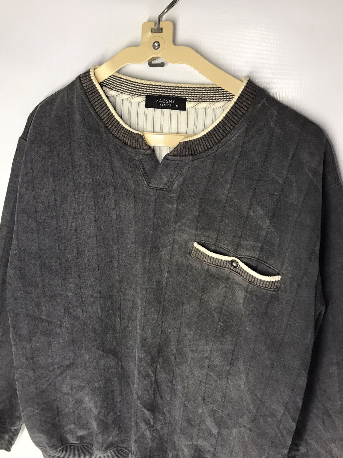 Japanese Brand × Yohji Yamamoto Sacsny y’saccs single pocket sun faded sweatshirt Size US M / EU 48-50 / 2 - 3 Thumbnail