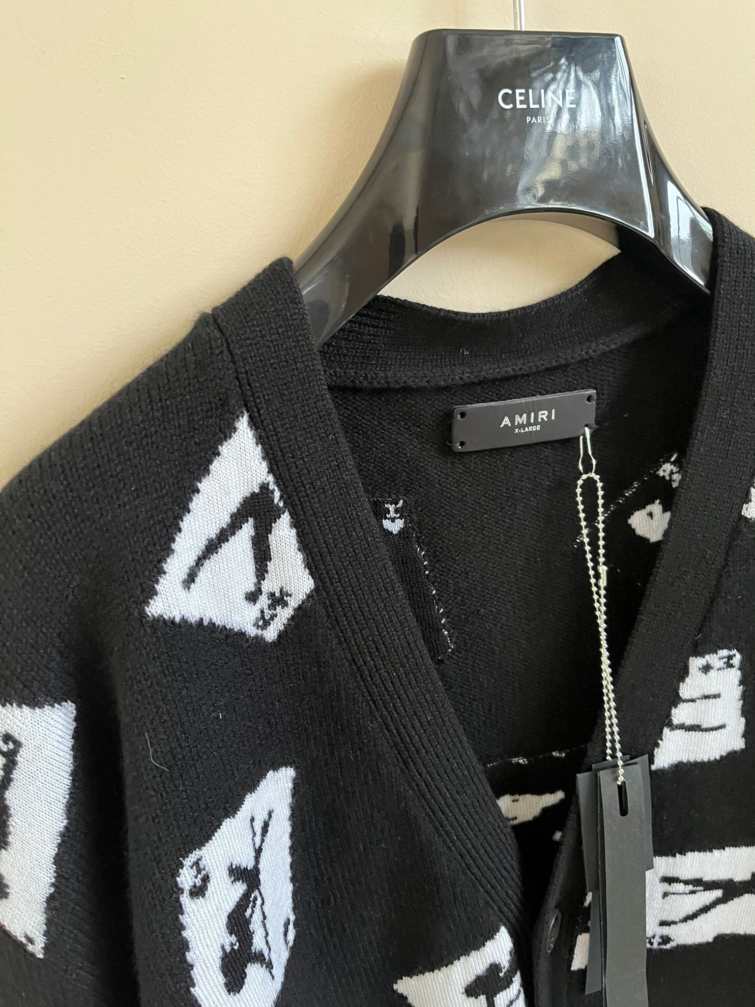 Amiri Cards Intarsla Cardigan in Black Size US XL / EU 56 / 4 - 3 Thumbnail