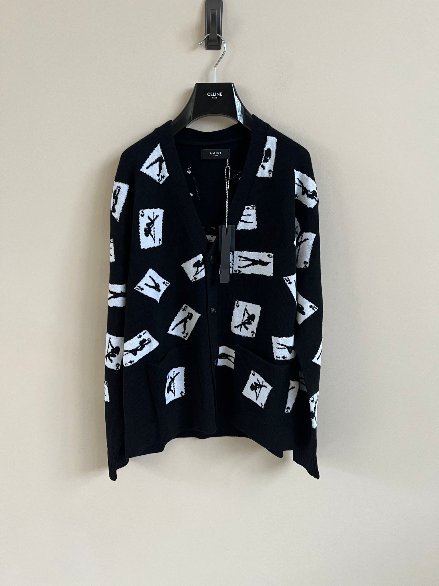 Amiri Cards Intarsla Cardigan in Black Size US XL / EU 56 / 4 - 2 Thumbnail