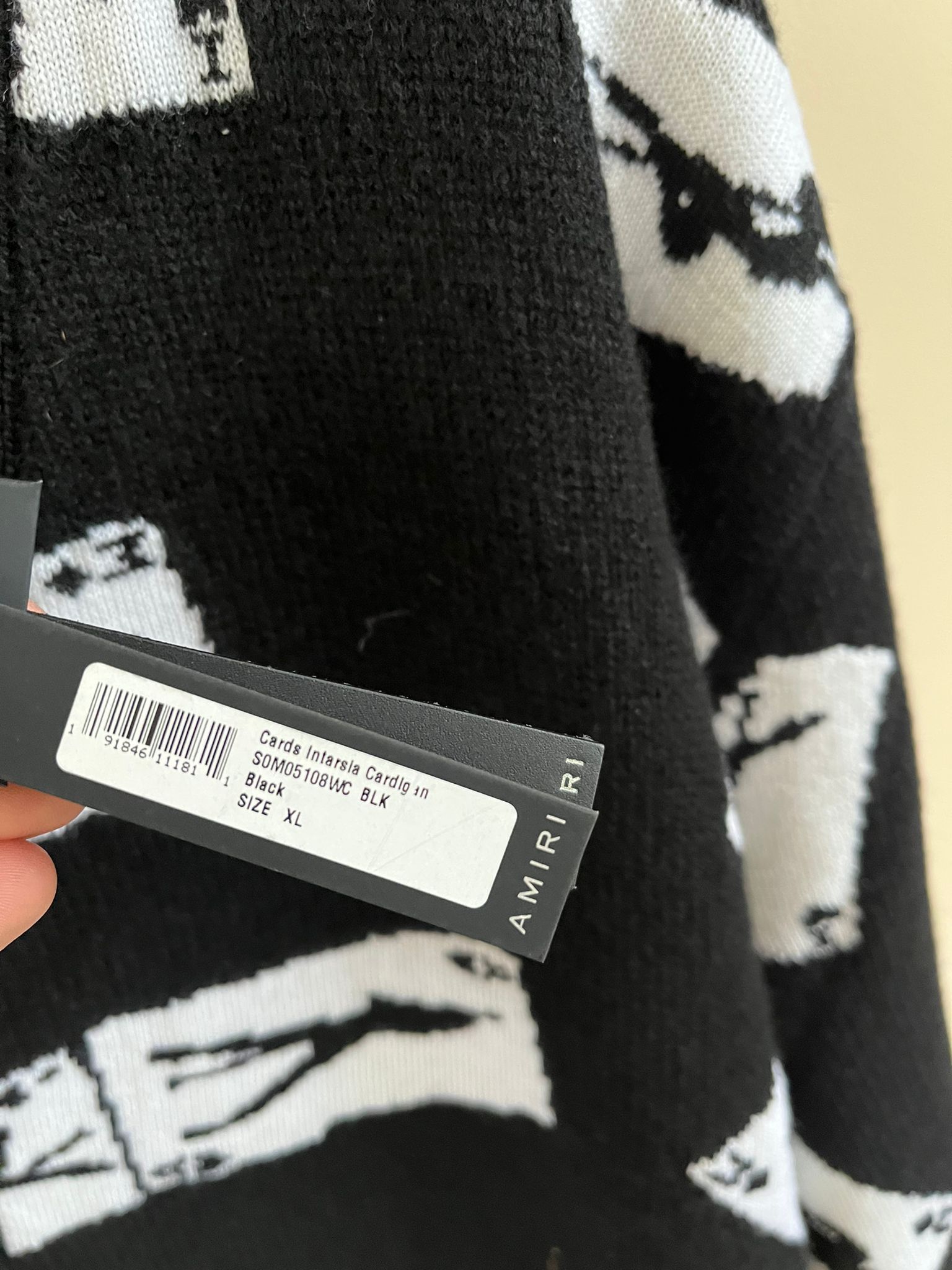 Amiri Cards Intarsla Cardigan in Black Size US XL / EU 56 / 4 - 11 Thumbnail