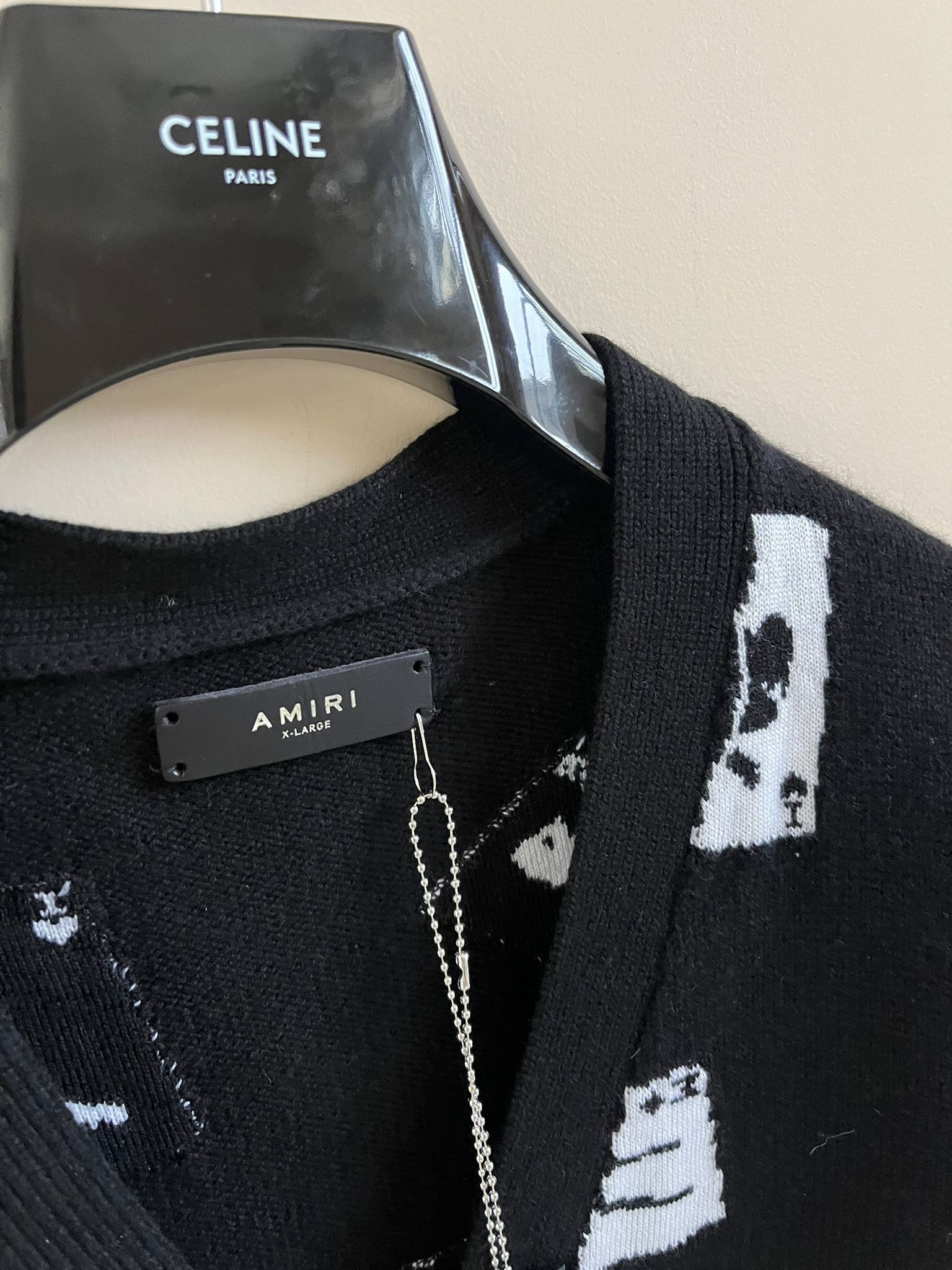 Amiri Cards Intarsla Cardigan in Black Size US XL / EU 56 / 4 - 5 Thumbnail