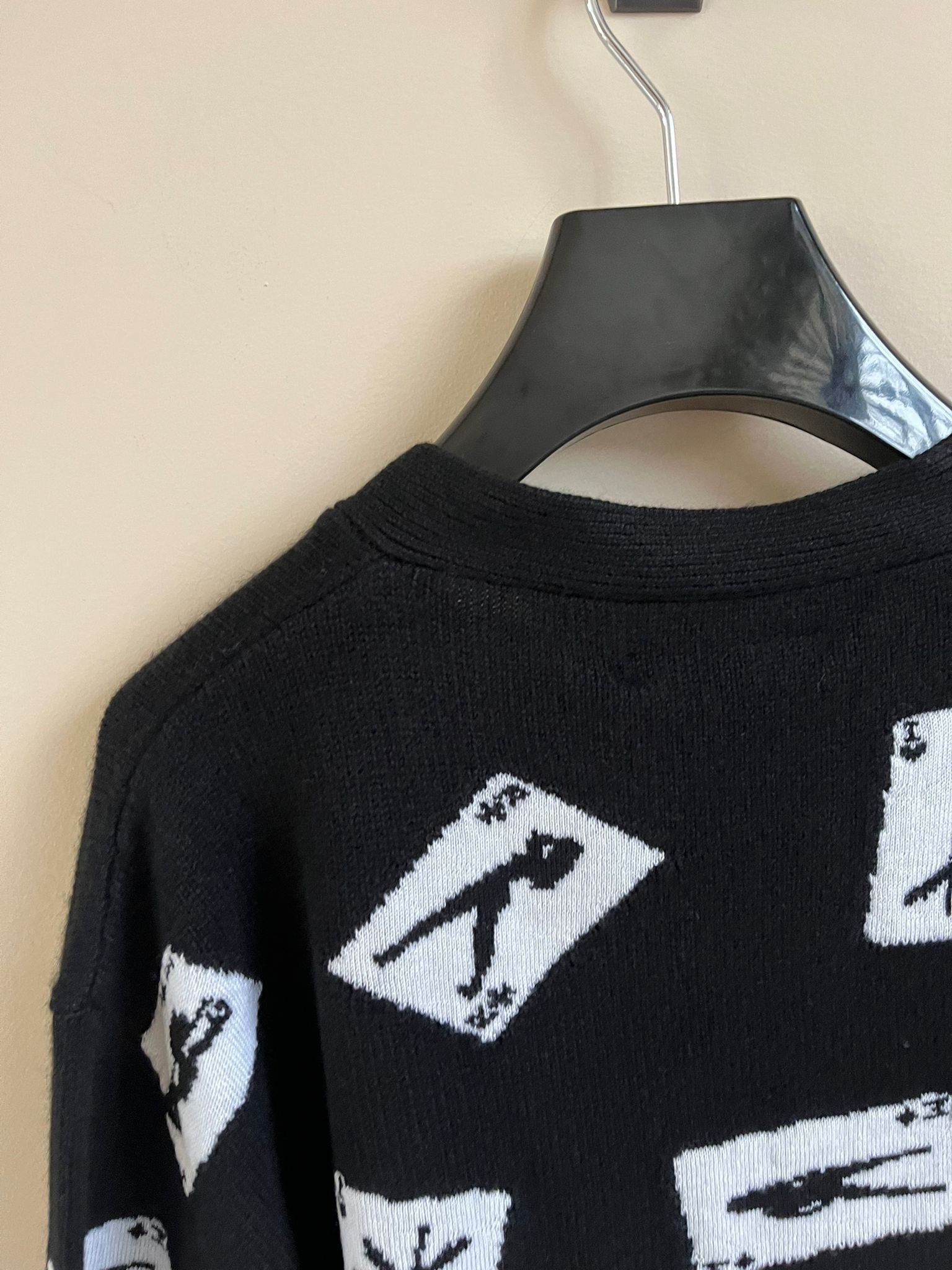 Amiri Cards Intarsla Cardigan in Black Size US XL / EU 56 / 4 - 12 Thumbnail