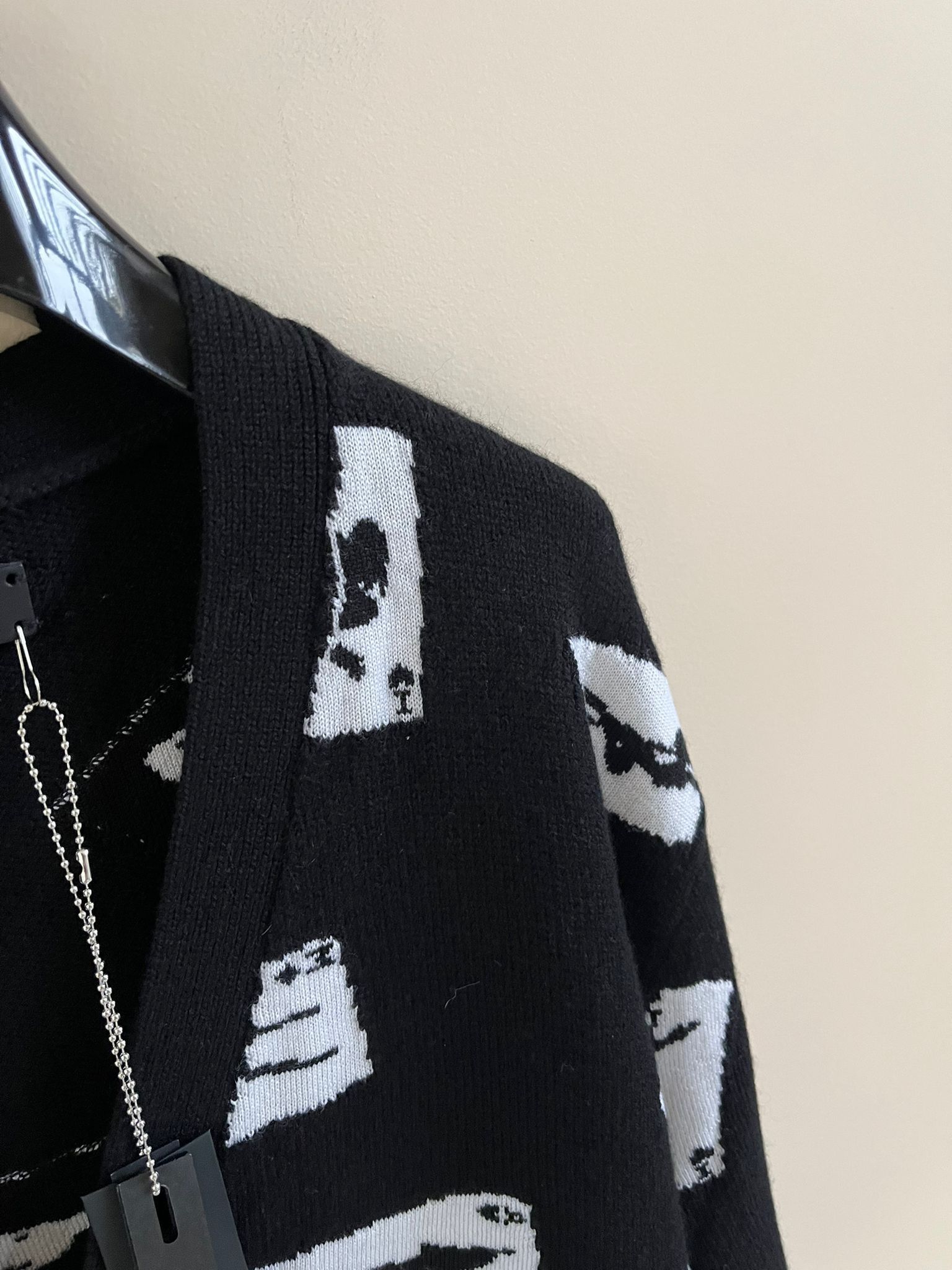 Amiri Cards Intarsla Cardigan in Black Size US XL / EU 56 / 4 - 4 Thumbnail