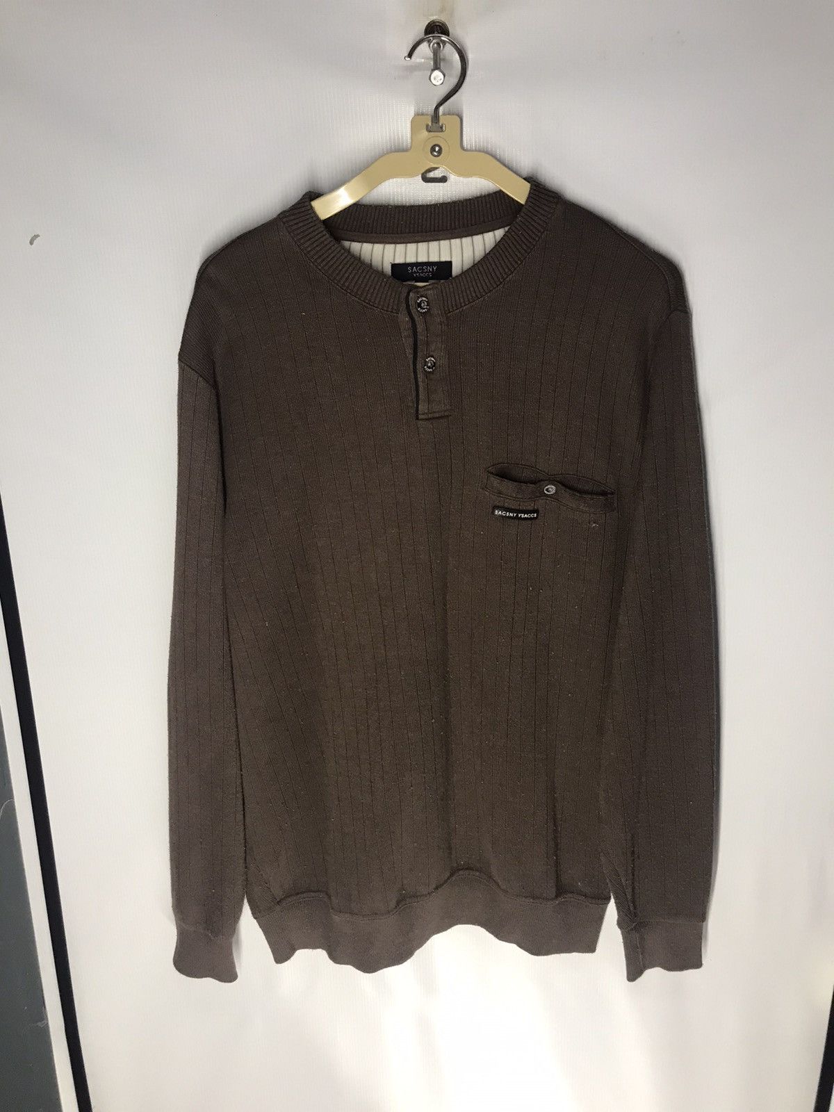 Japanese Brand × Yohji Yamamoto Sacsny y’saccs sweatshirt half button Size US L / EU 52-54 / 3 - 6 Thumbnail