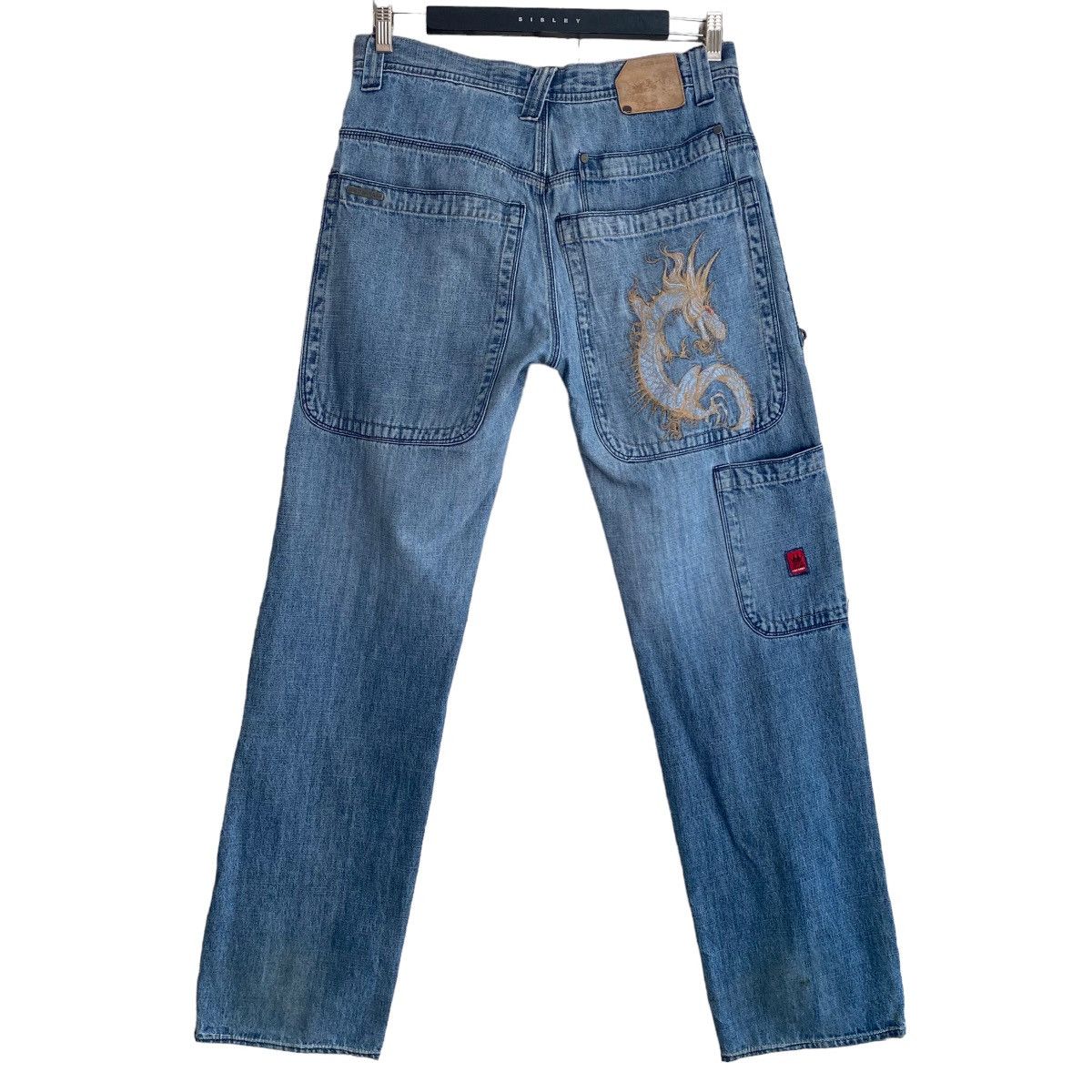 image of Jnco Dragon Denim Jeans Repaired in Blue, Men's (Size 32)