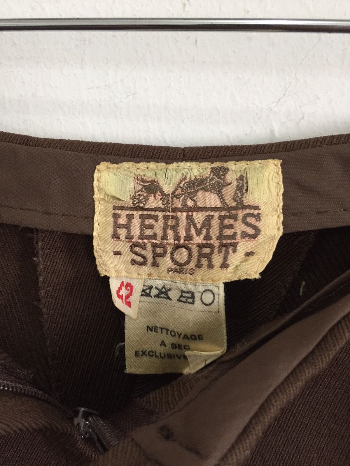 Hermes 80s Hermes Side Adjustment Straight Cut Wool Pant Size US 27 - 5 Thumbnail