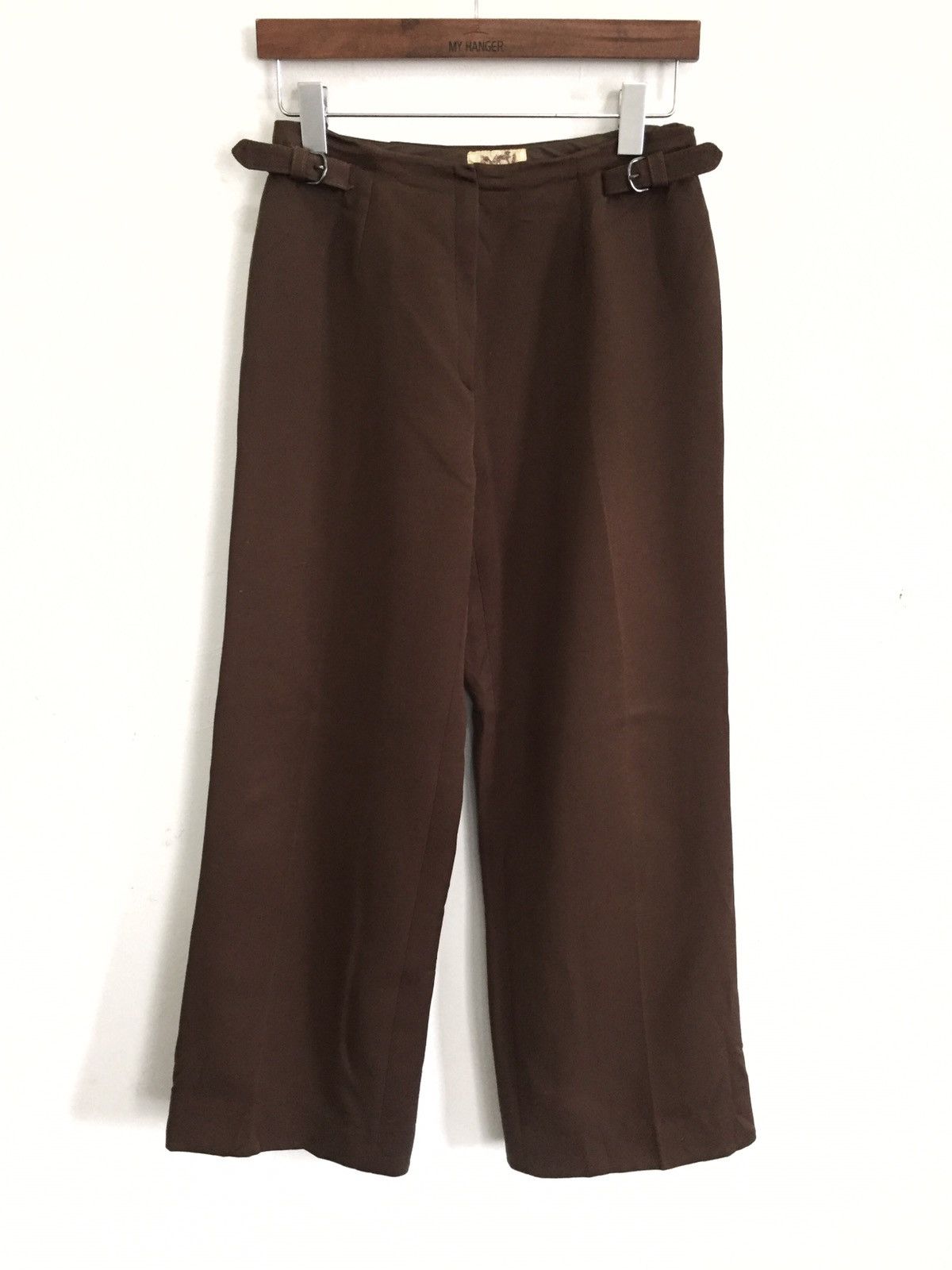 Hermes 80s Hermes Side Adjustment Straight Cut Wool Pant Size US 27 - 1 Thumbnail