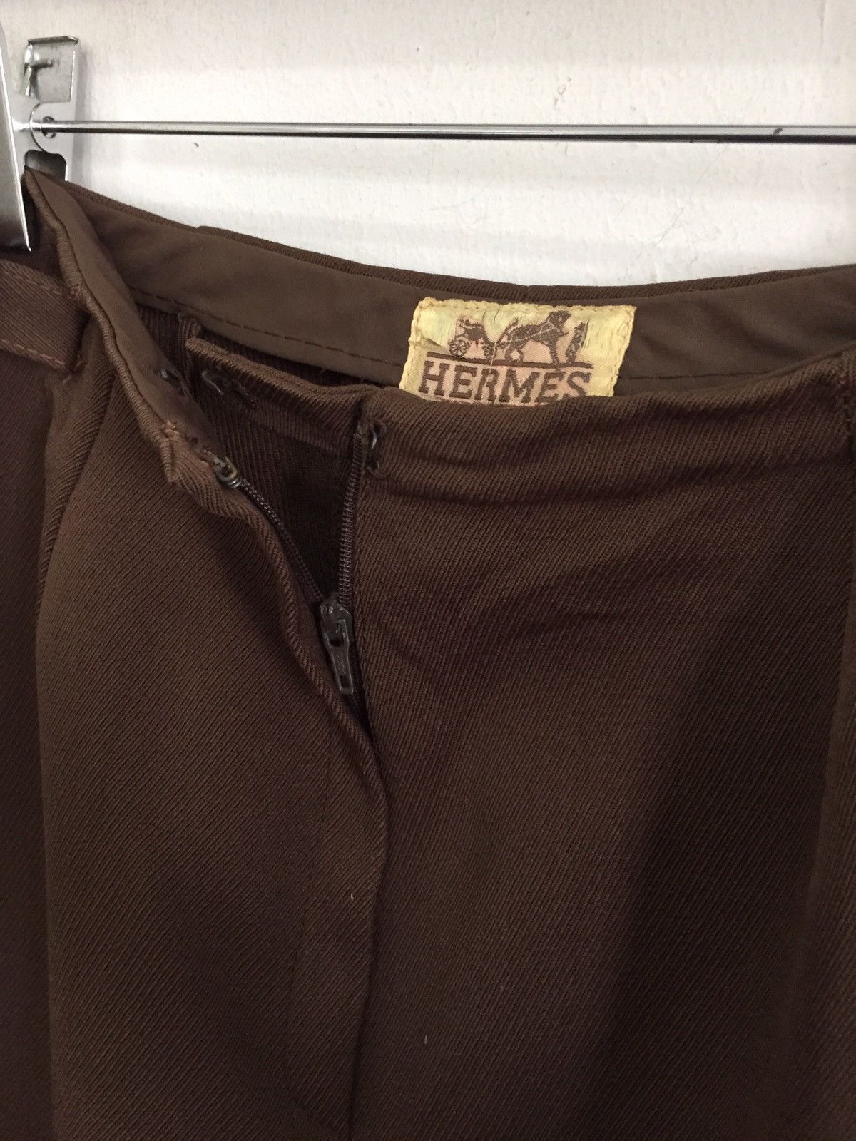 Hermes 80s Hermes Side Adjustment Straight Cut Wool Pant Size US 27 - 4 Thumbnail