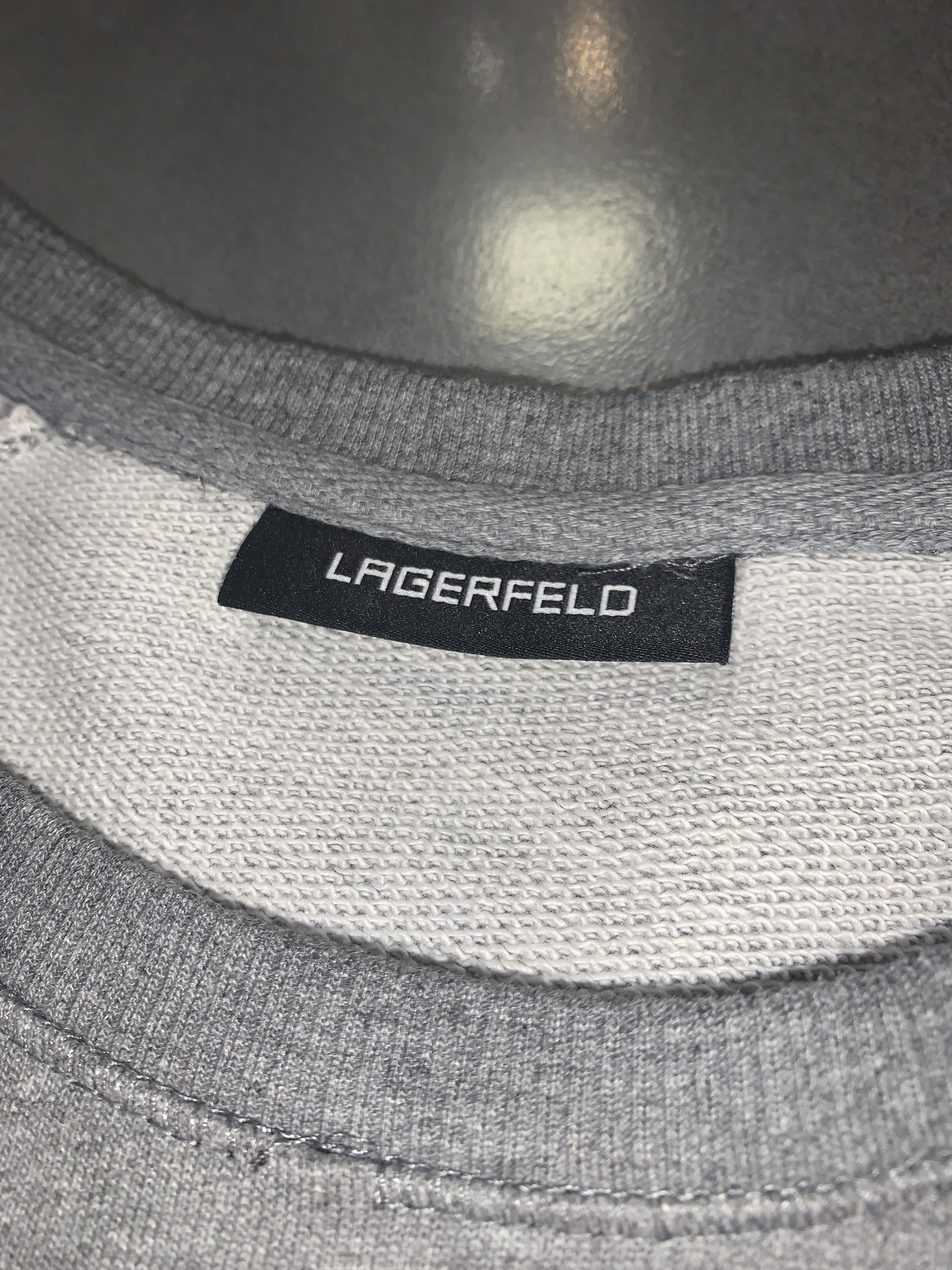 Karl Lagerfeld Karl Lagerfeld Big Logo Gray Crewneck Size US L / EU 52-54 / 3 - 12 Thumbnail