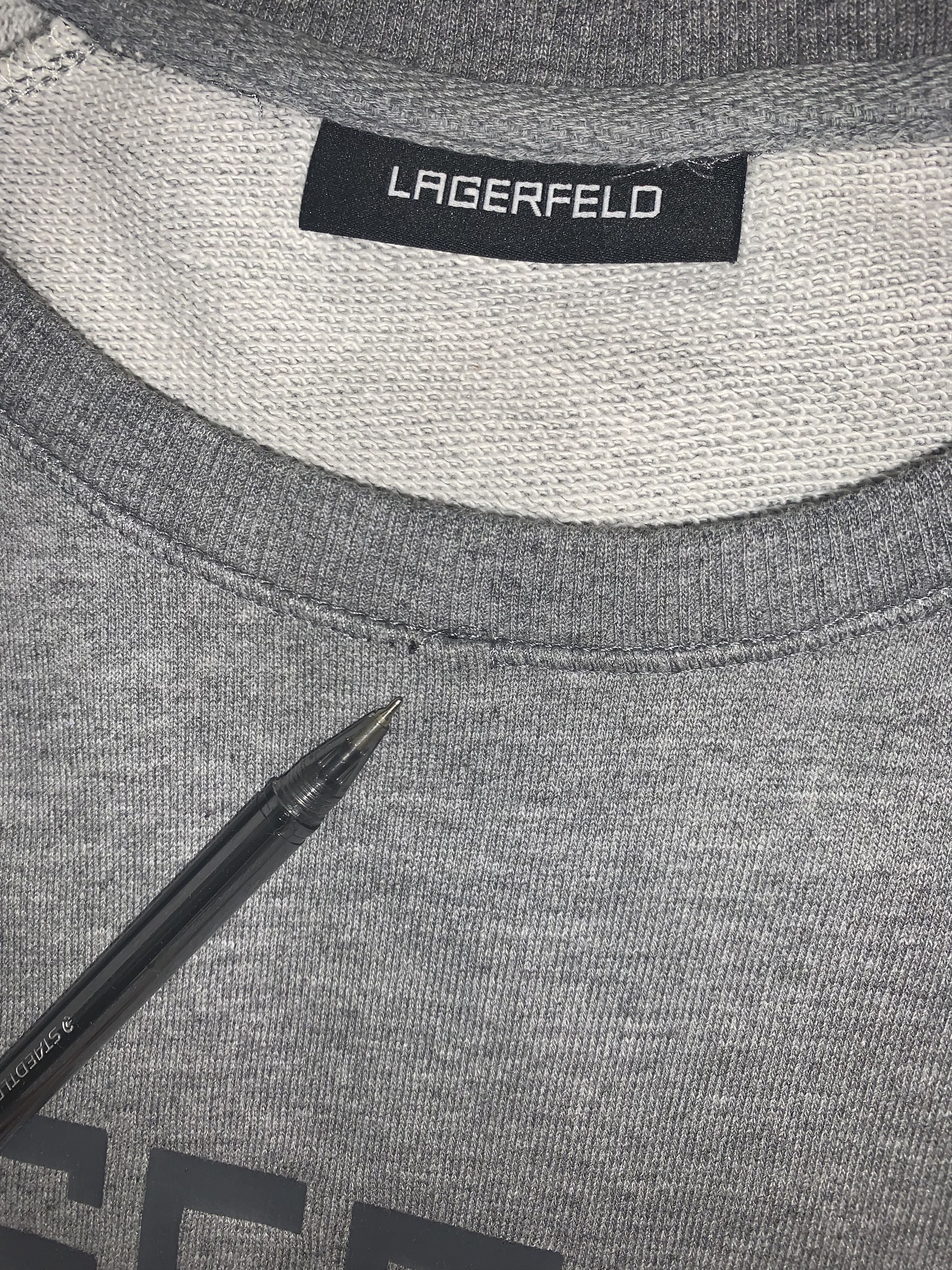 Karl Lagerfeld Karl Lagerfeld Big Logo Gray Crewneck Size US L / EU 52-54 / 3 - 16 Thumbnail