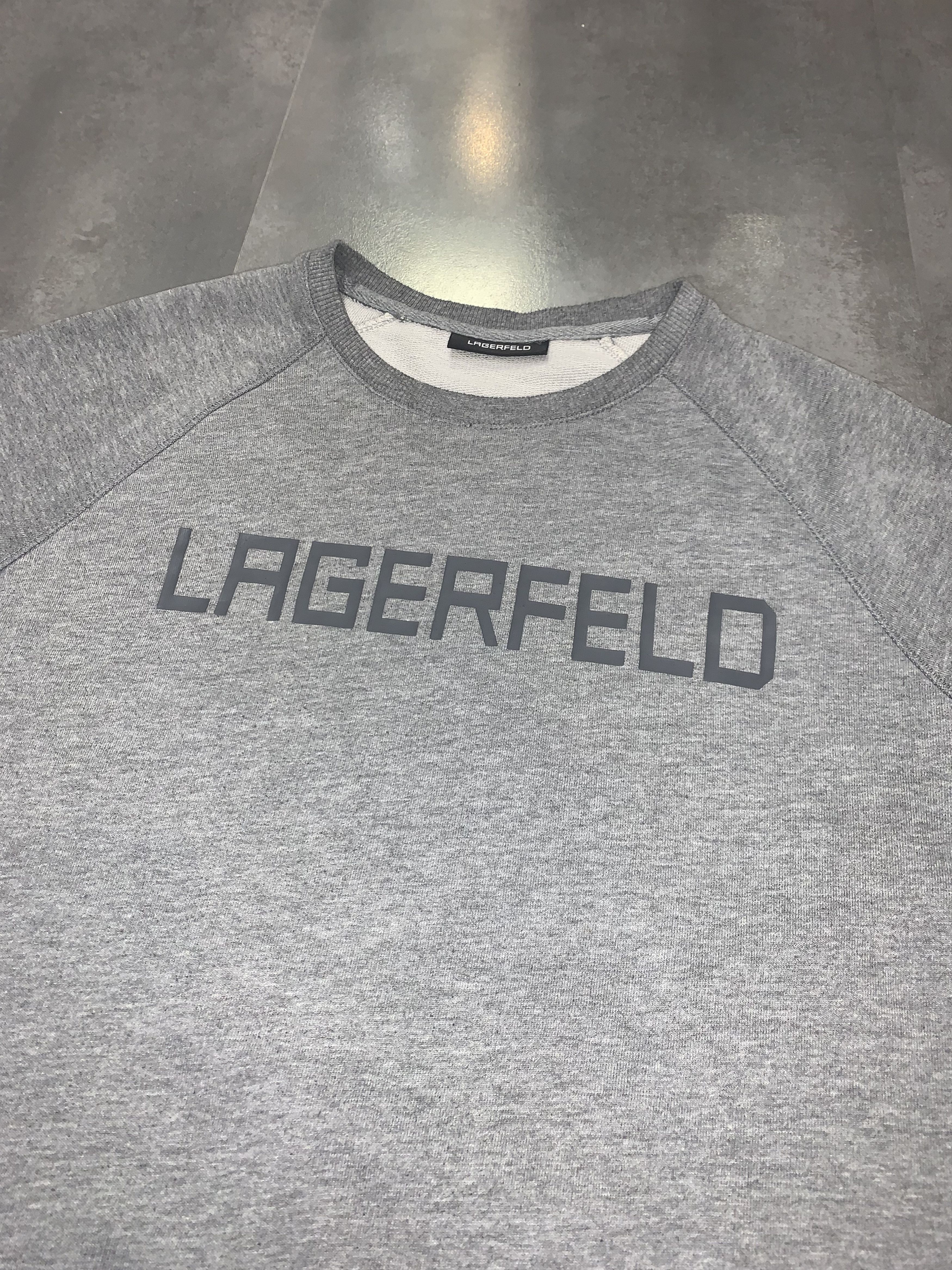 Karl Lagerfeld Karl Lagerfeld Big Logo Gray Crewneck Size US L / EU 52-54 / 3 - 10 Thumbnail