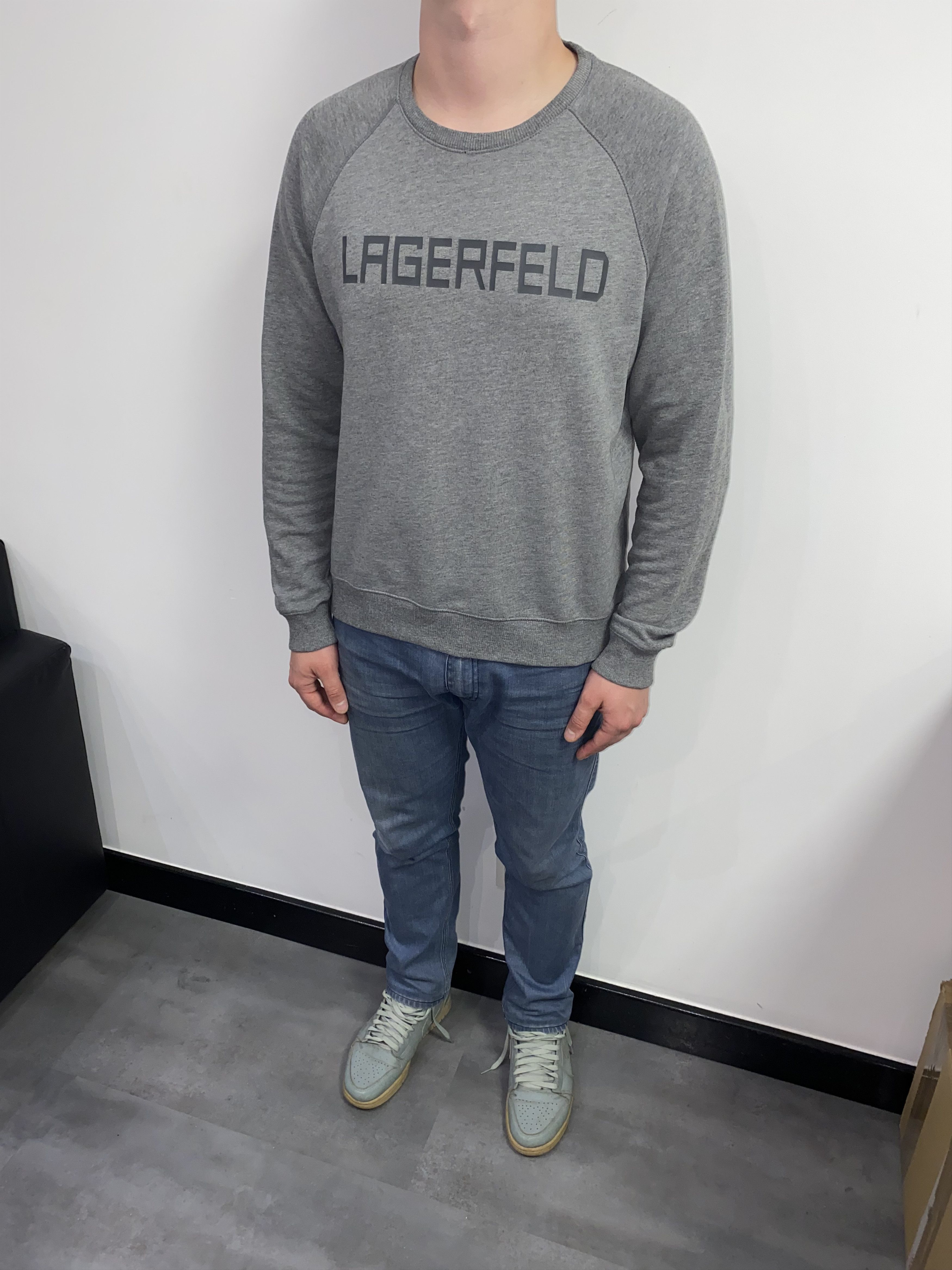 Karl Lagerfeld Karl Lagerfeld Big Logo Gray Crewneck Size US L / EU 52-54 / 3 - 8 Thumbnail