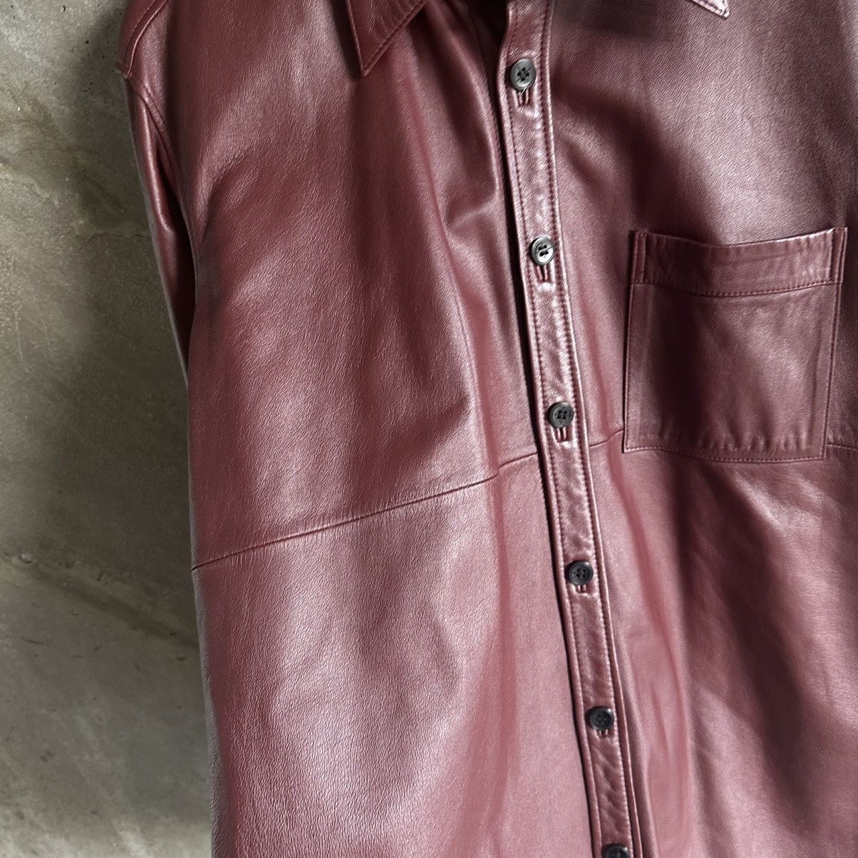 Jean Paul Gaultier Lamb Leather button Up Shirt Size US L / EU 52-54 / 3 - 2 Thumbnail