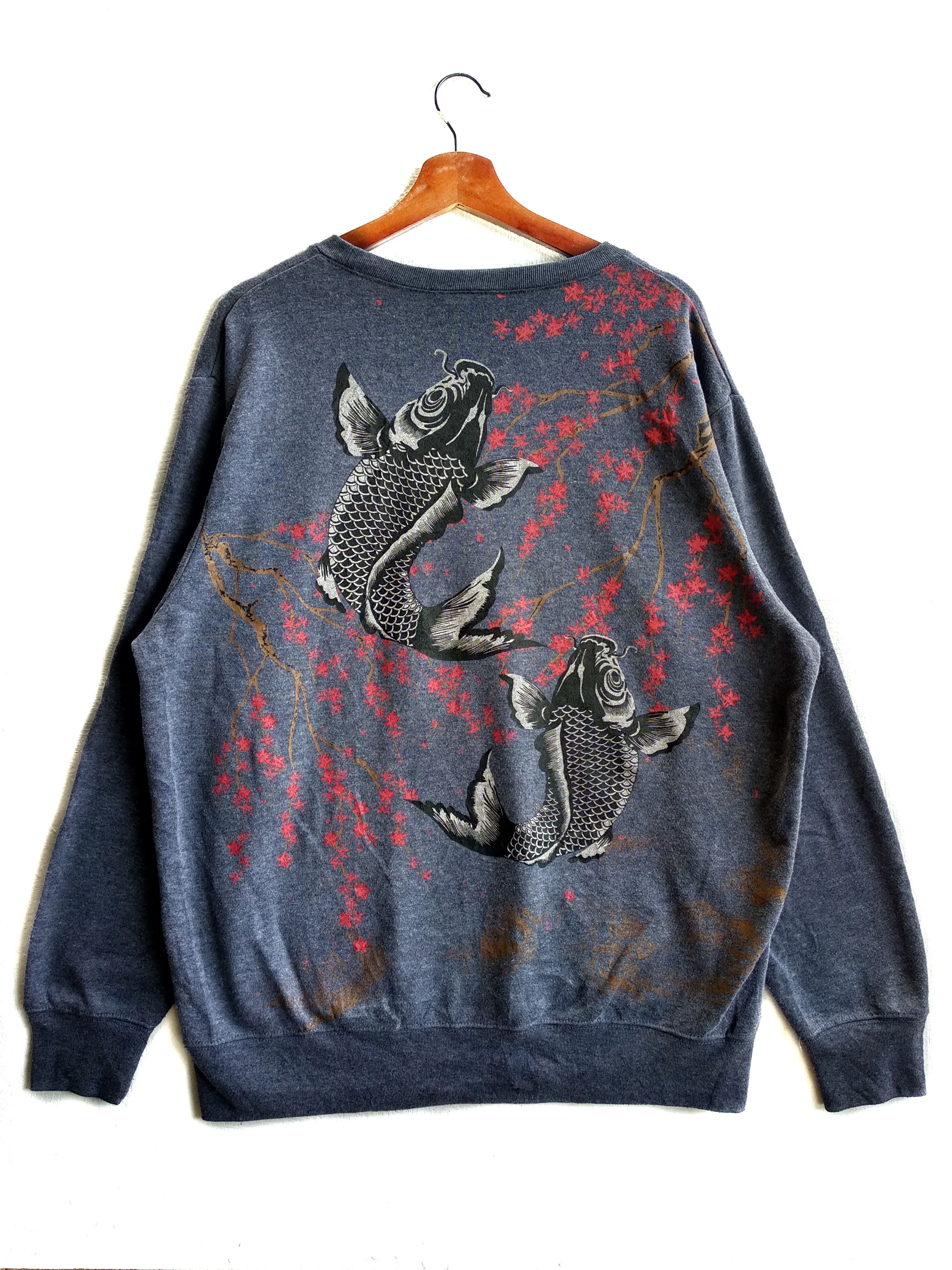 Japanese Brand Vintage Sukajan Koi Fish Sweatshirt Size US XL / EU 56 / 4 - 2 Thumbnail