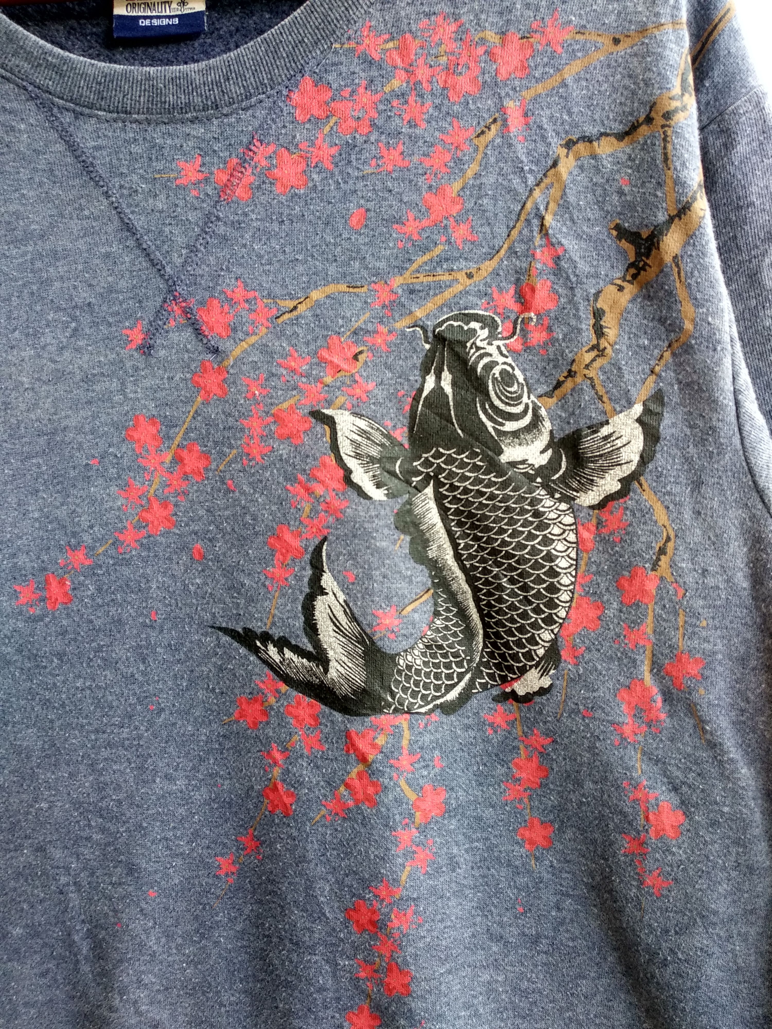 Japanese Brand Vintage Sukajan Koi Fish Sweatshirt Size US XL / EU 56 / 4 - 3 Thumbnail