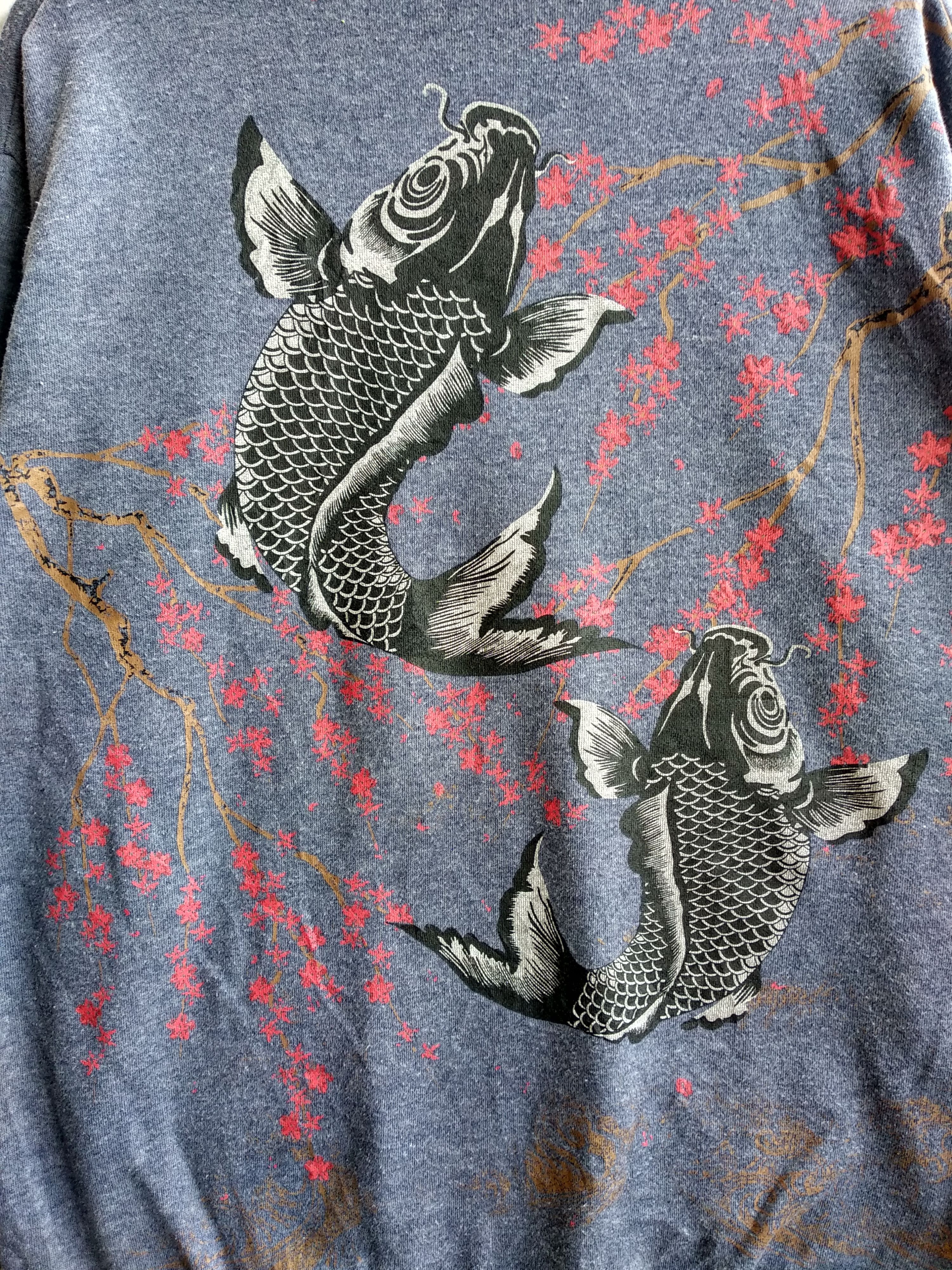 Japanese Brand Vintage Sukajan Koi Fish Sweatshirt Size US XL / EU 56 / 4 - 4 Thumbnail