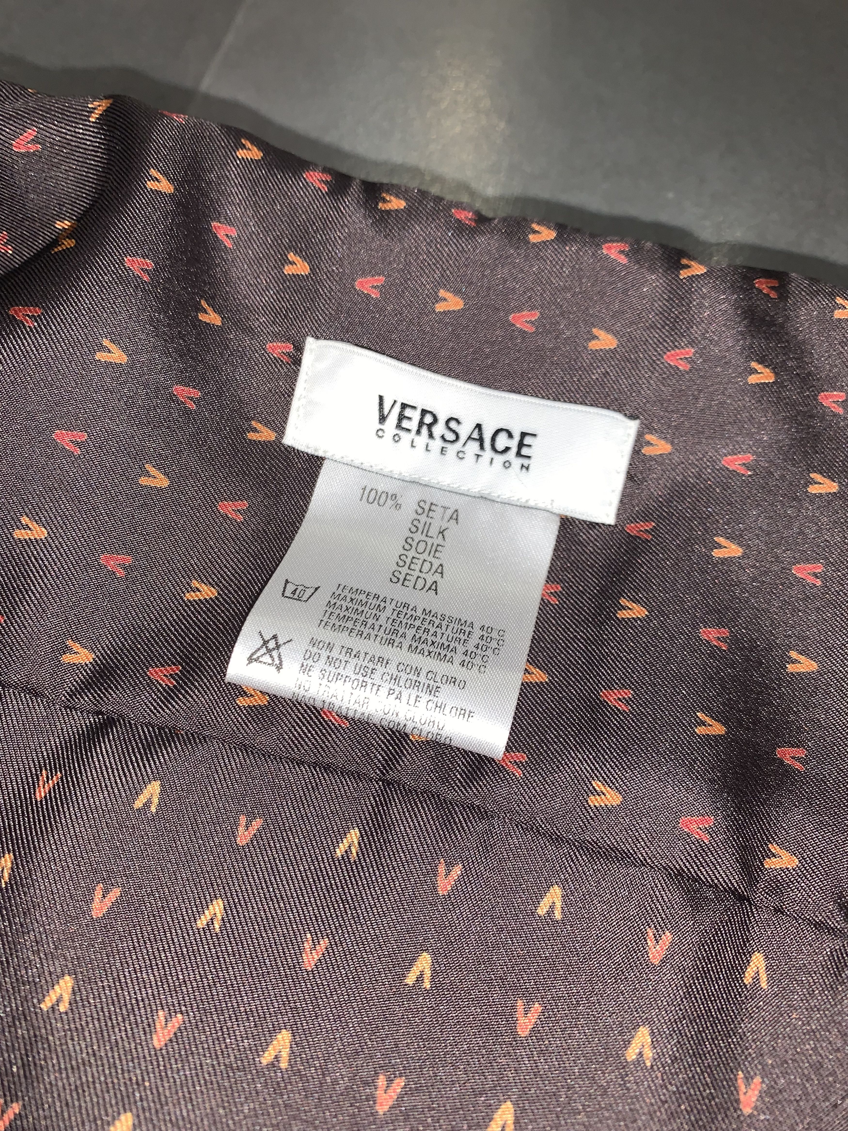 Versace Versace Collection "V" All Over Print Silk Button Up Shirt Size US XL / EU 56 / 4 - 13 Thumbnail