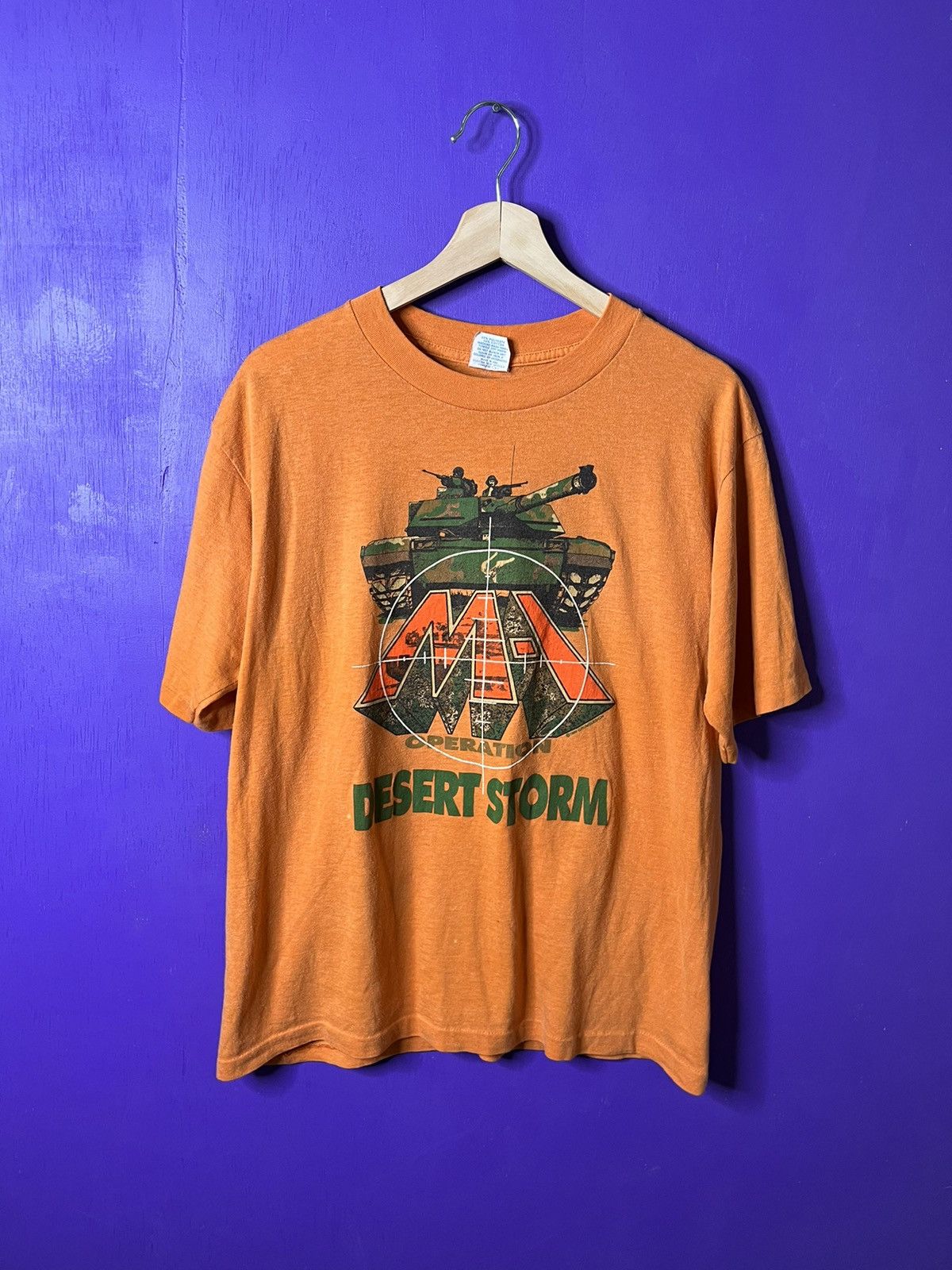 Vintage 80s operation Desert storm tank t-shirt