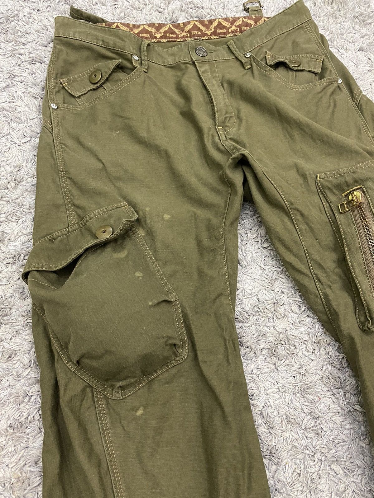 Edwin 🔥Edwin Cargo Pants Tactical Back Buckle L Green Size US 34 / EU 50 - 4 Thumbnail