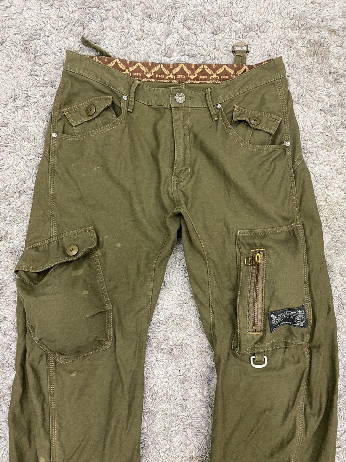 Edwin 🔥Edwin Cargo Pants Tactical Back Buckle L Green Size US 34 / EU 50 - 3 Thumbnail