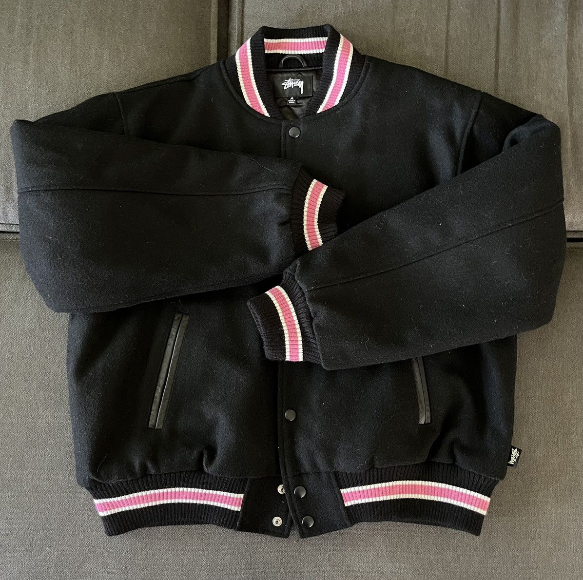 Stussy S Talk Melton Varsity Jacket – SANGKIL