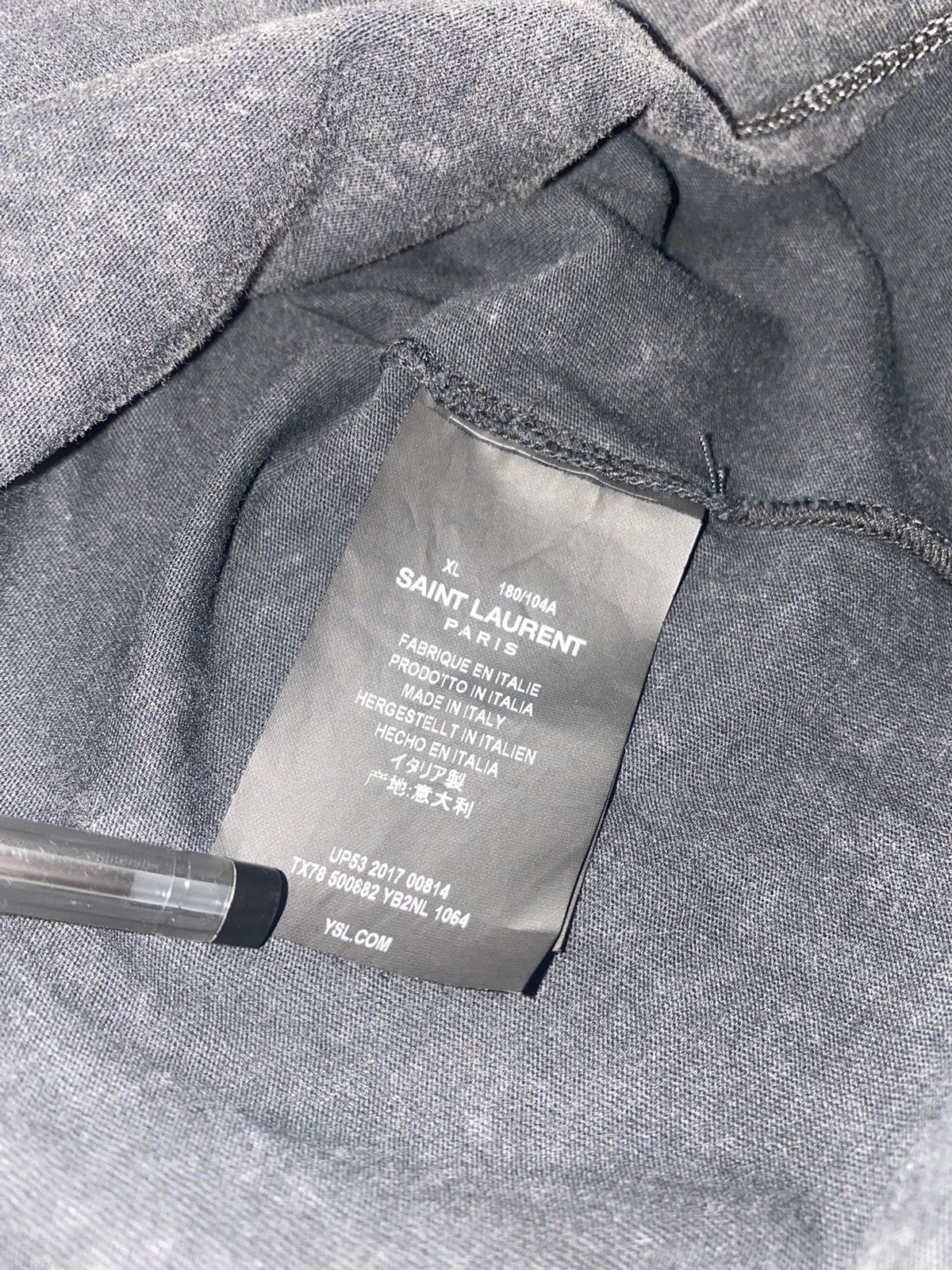 Saint Laurent Paris SS17 Saint Laurent Paris Big Logo Washed Gray T-Shirt Size US XL / EU 56 / 4 - 12 Thumbnail