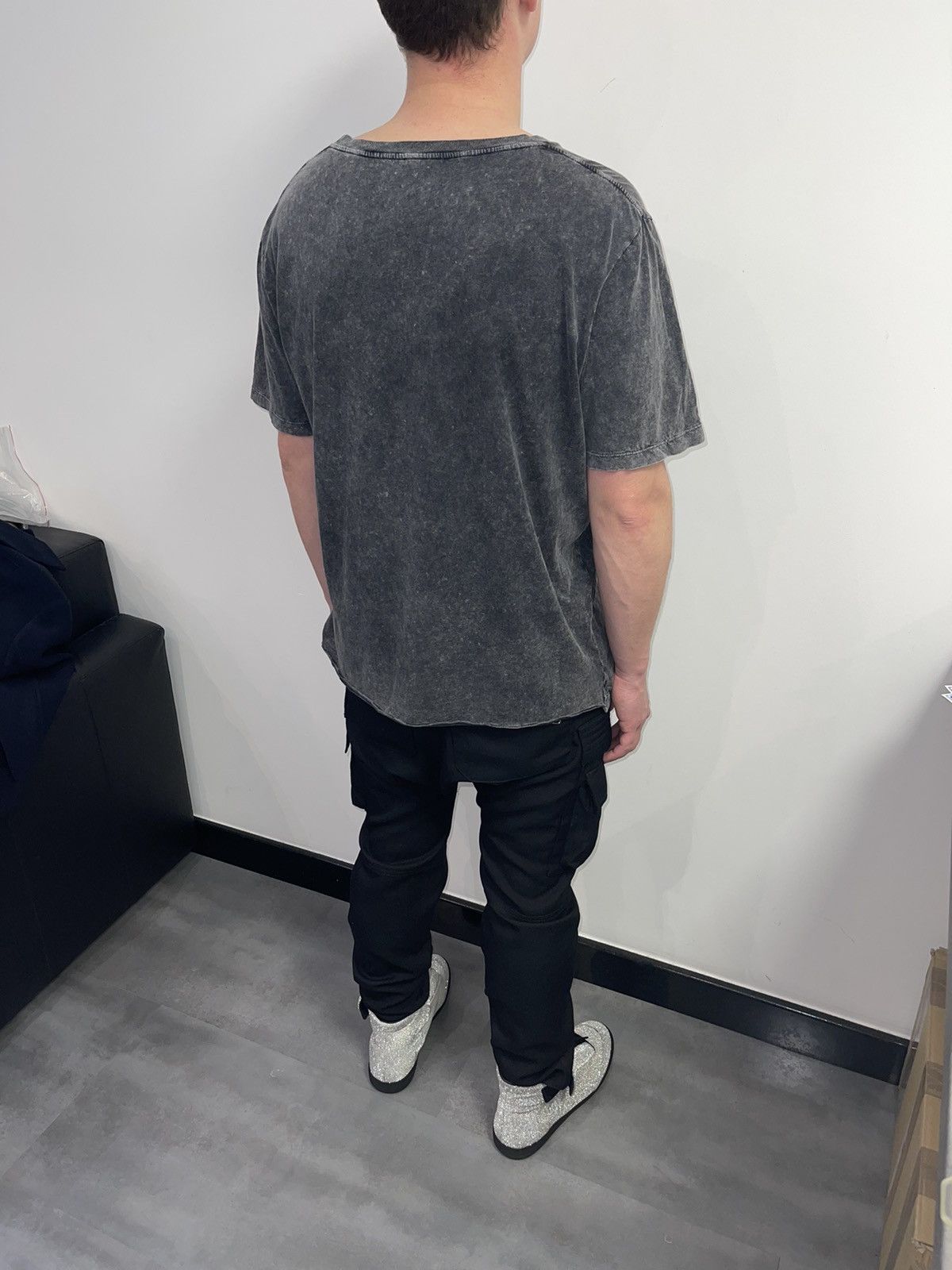 Saint Laurent Paris SS17 Saint Laurent Paris Big Logo Washed Gray T-Shirt Size US XL / EU 56 / 4 - 8 Thumbnail