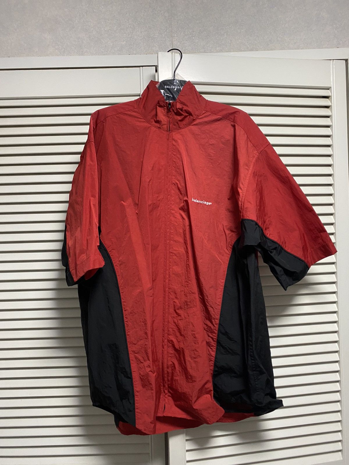 Balenciaga Embroidered Logo Windbreaker Short Sleeves Shirt Size US S / EU 44-46 / 1 - 1 Thumbnail