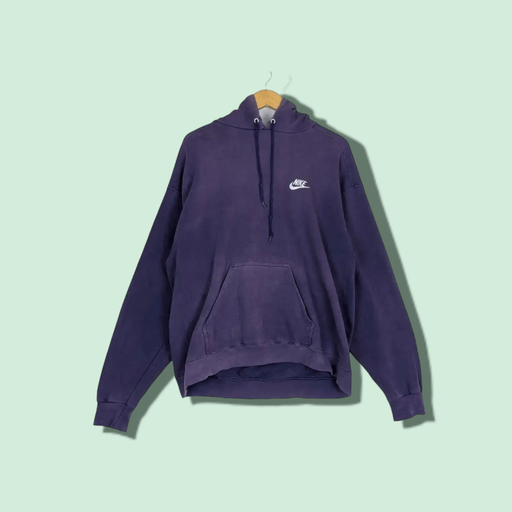 image of Made In USA x Nike Vintage 80's Nike Small Logo Swoosh Hoodie in Purple, Men's (Size Medium)