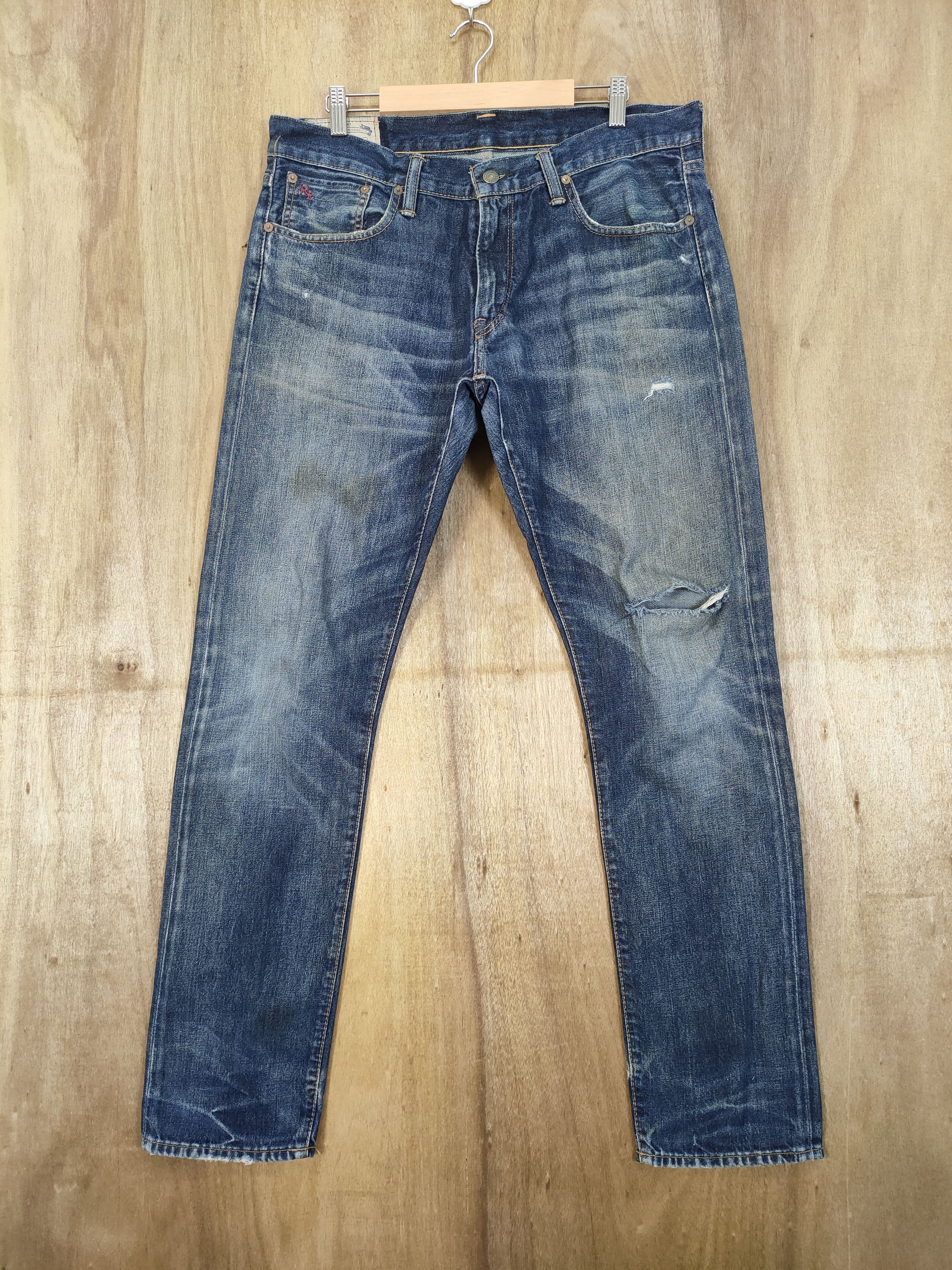 VINTAGE POLO RALPH LAUREN DISTRESSED FADED JEANS PANTS