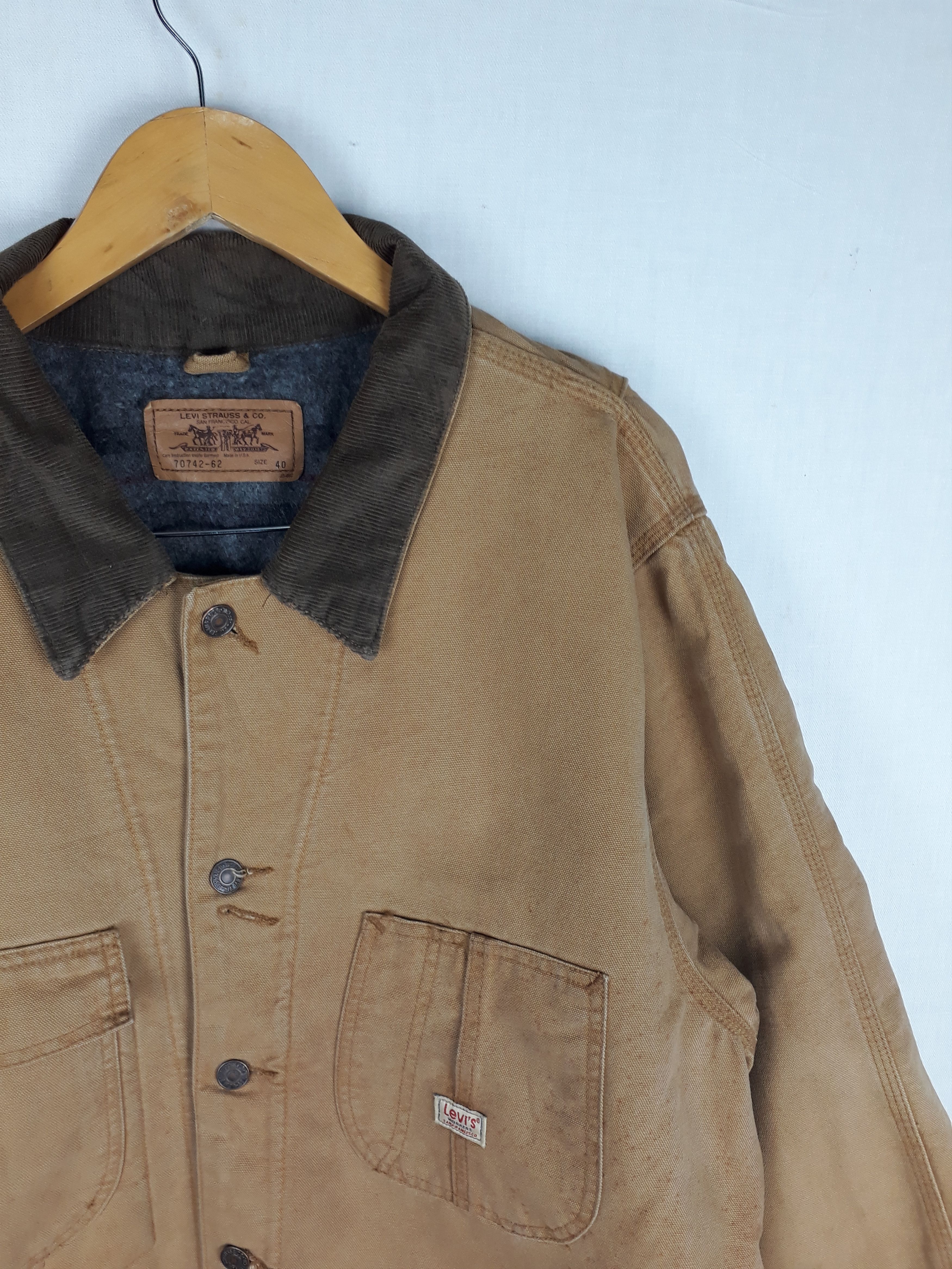 Levi's Vintage Levi’s San Francisco Worked Denim Jacket Size US L / EU 52-54 / 3 - 2 Thumbnail
