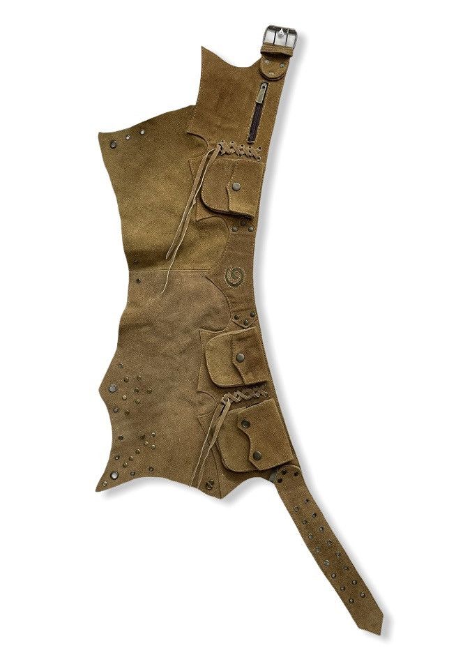 Cowboy Equipment Designer Custom Made Leather Cowboy Style Apron Waist Bag Size ONE SIZE - 7 Thumbnail