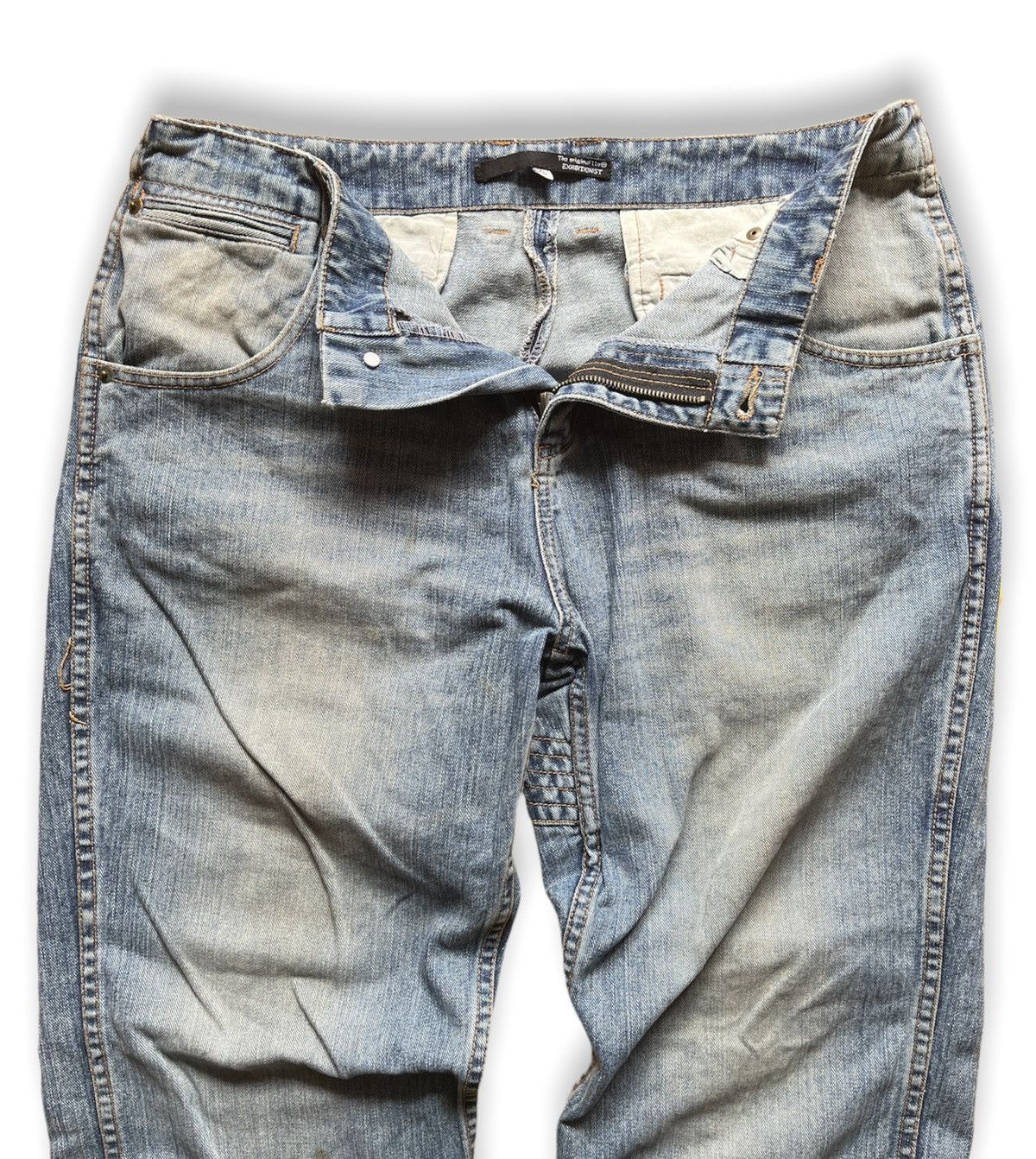 14th Addiction × Exhibit66Studios VINTAGE DISTRESSED EXHIBITIONIST JEANS CAMOUFLAGE POCKETS Size US 36 / EU 52 - 7 Thumbnail