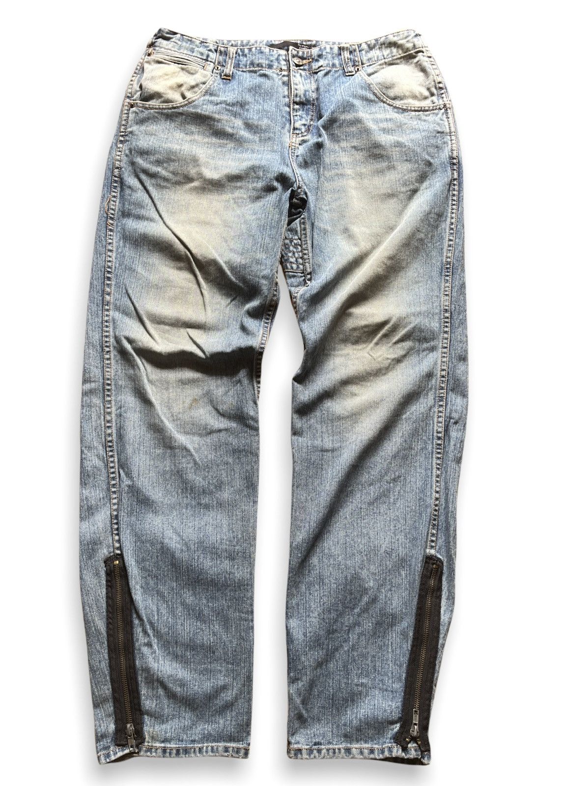 14th Addiction × Exhibit66Studios VINTAGE DISTRESSED EXHIBITIONIST JEANS CAMOUFLAGE POCKETS Size US 36 / EU 52 - 11 Thumbnail