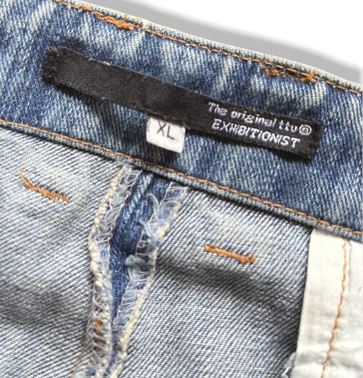 14th Addiction × Exhibit66Studios VINTAGE DISTRESSED EXHIBITIONIST JEANS CAMOUFLAGE POCKETS Size US 36 / EU 52 - 2 Thumbnail