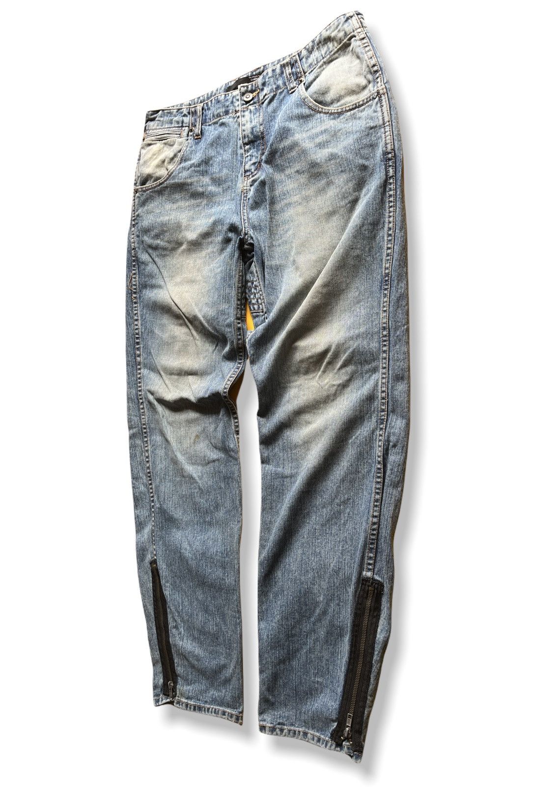 14th Addiction × Exhibit66Studios VINTAGE DISTRESSED EXHIBITIONIST JEANS CAMOUFLAGE POCKETS Size US 36 / EU 52 - 6 Thumbnail