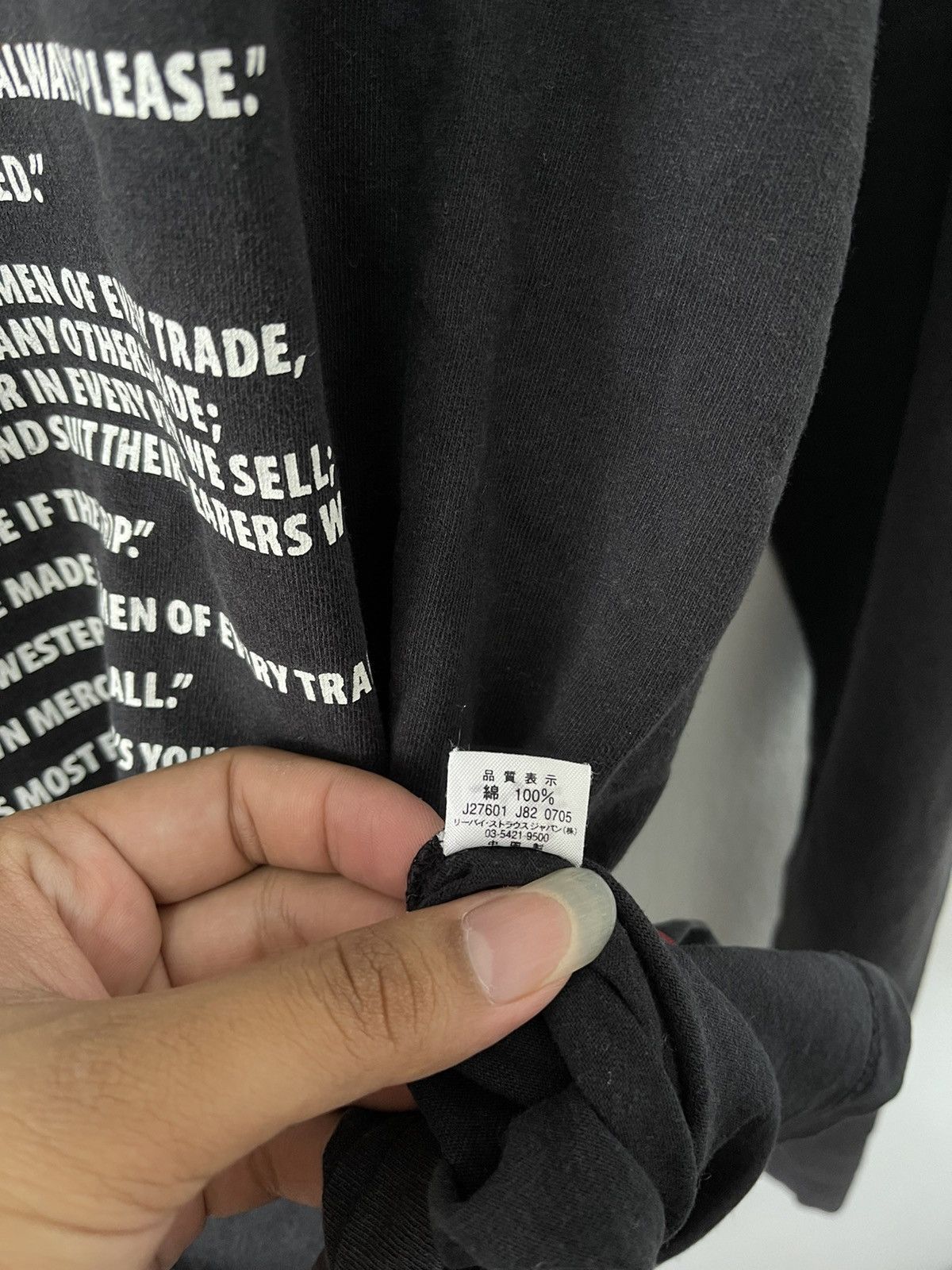 Japanese Brand × Levi's × Vintage Vintage Levis Strauss & Co Slogan Promo Longsleeve Size US M / EU 48-50 / 2 - 8 Thumbnail