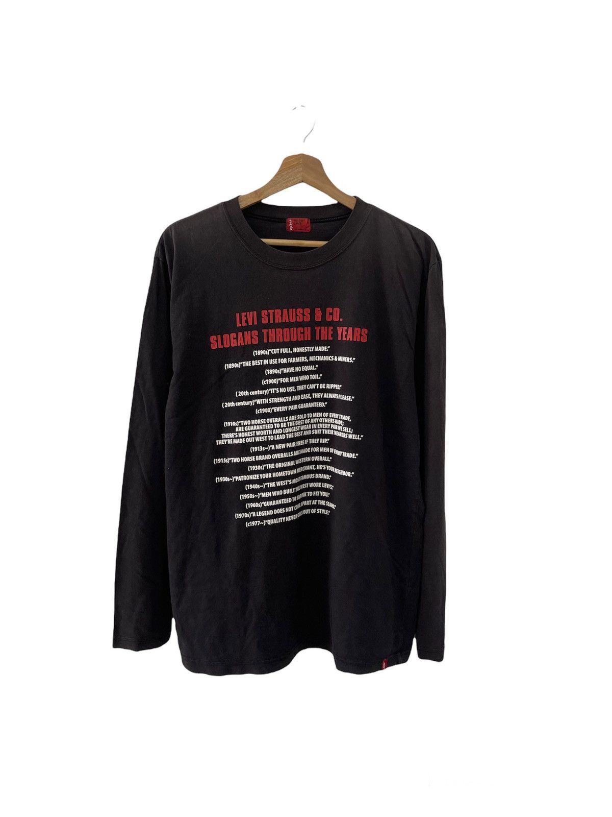 Japanese Brand × Levi's × Vintage Vintage Levis Strauss & Co Slogan Promo Longsleeve Size US M / EU 48-50 / 2 - 1 Thumbnail