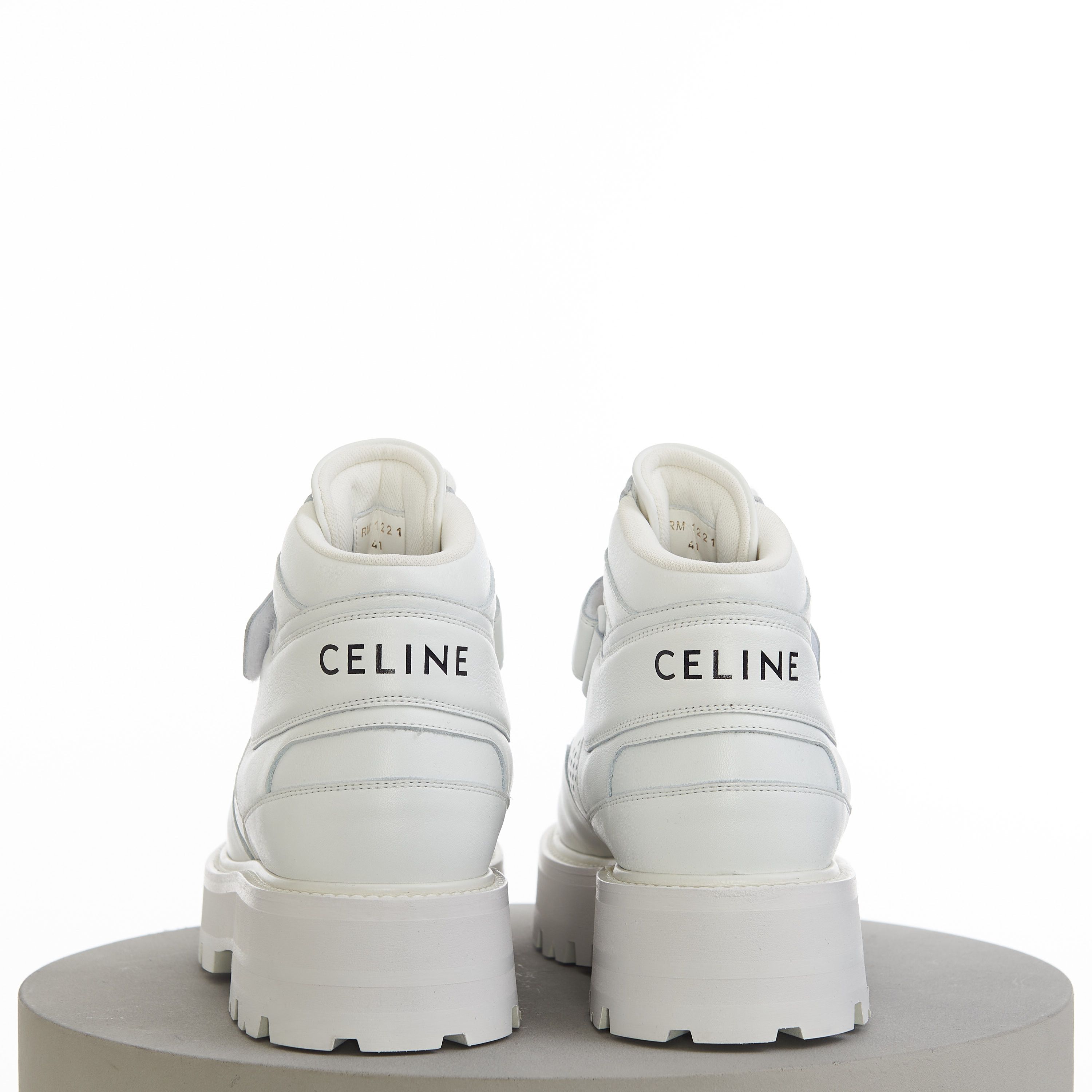 Celine Bulky Trainer High Sneaker With Velcro In White Calfskin Size US 11 / EU 44 - 8 Thumbnail